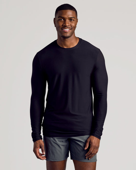 Black Long Sleeve Tall Active Crew