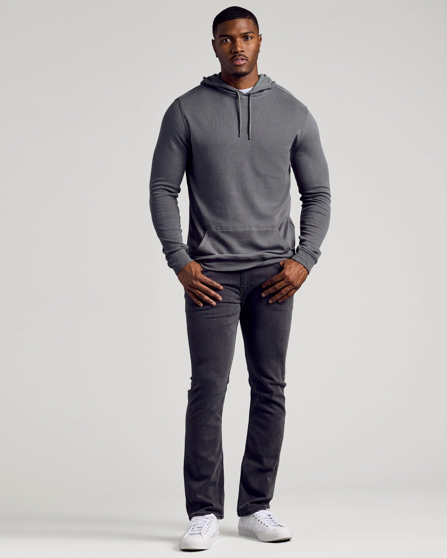 Black & Carbon Tall Waffle Hoodie 2-Pack