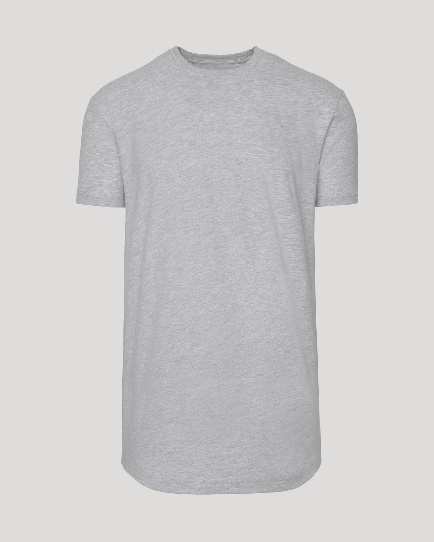 Heather Gray Short Sleeve Tall Curved Hem Crew