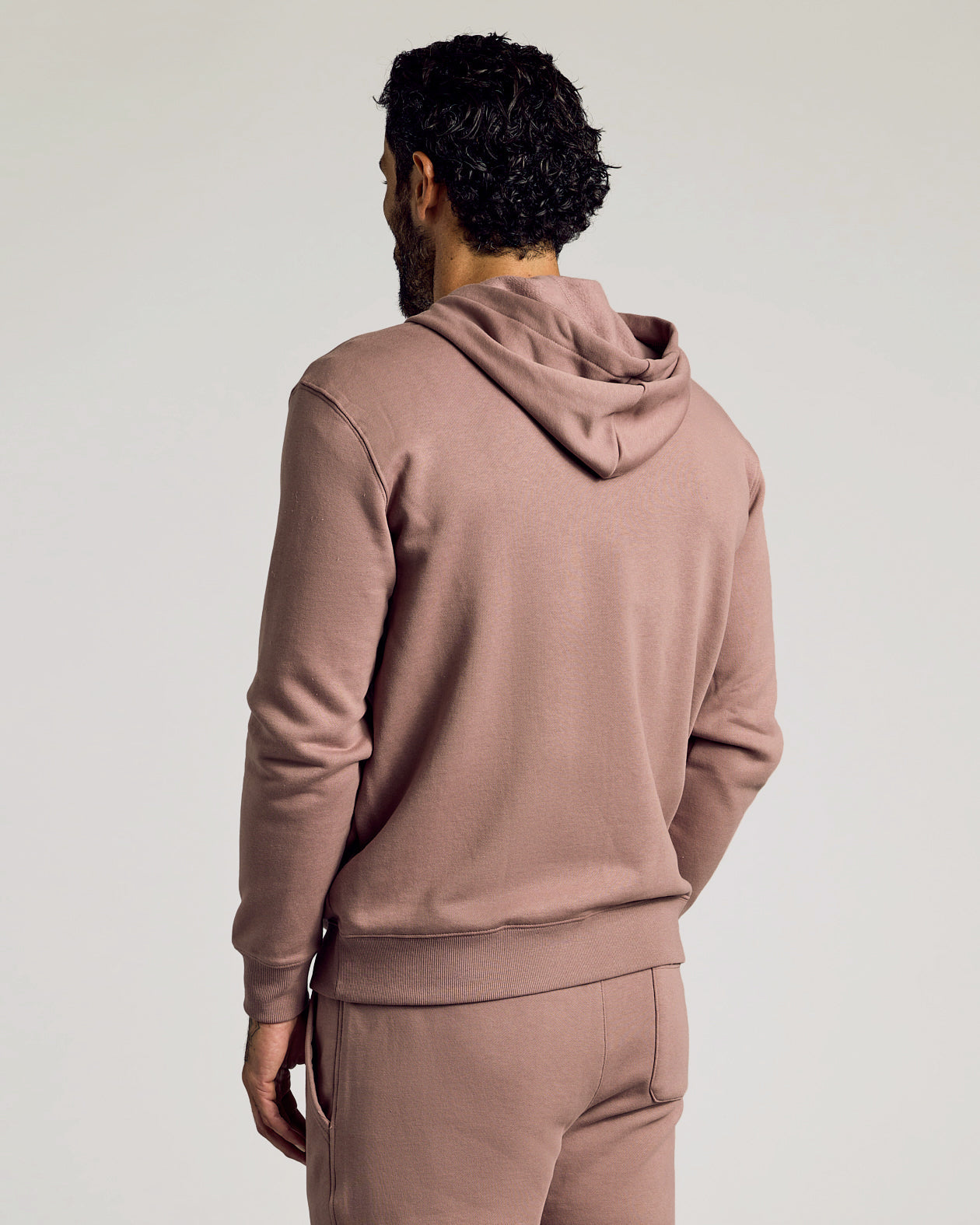 Slate Mauve Fleece French Terry Zip Hoodie