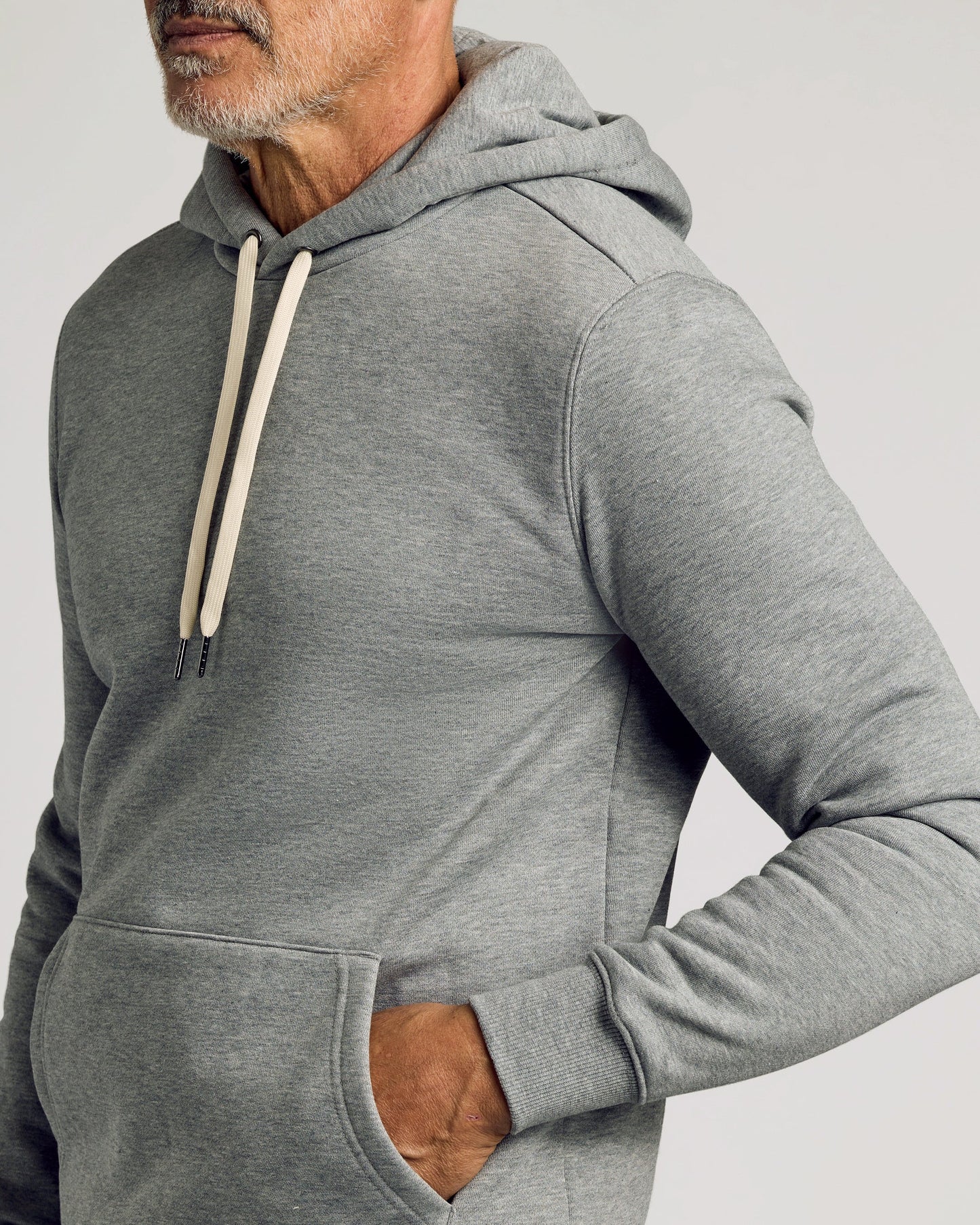 Dark Heather Gray Fleece French Terry Pullover Hoodie