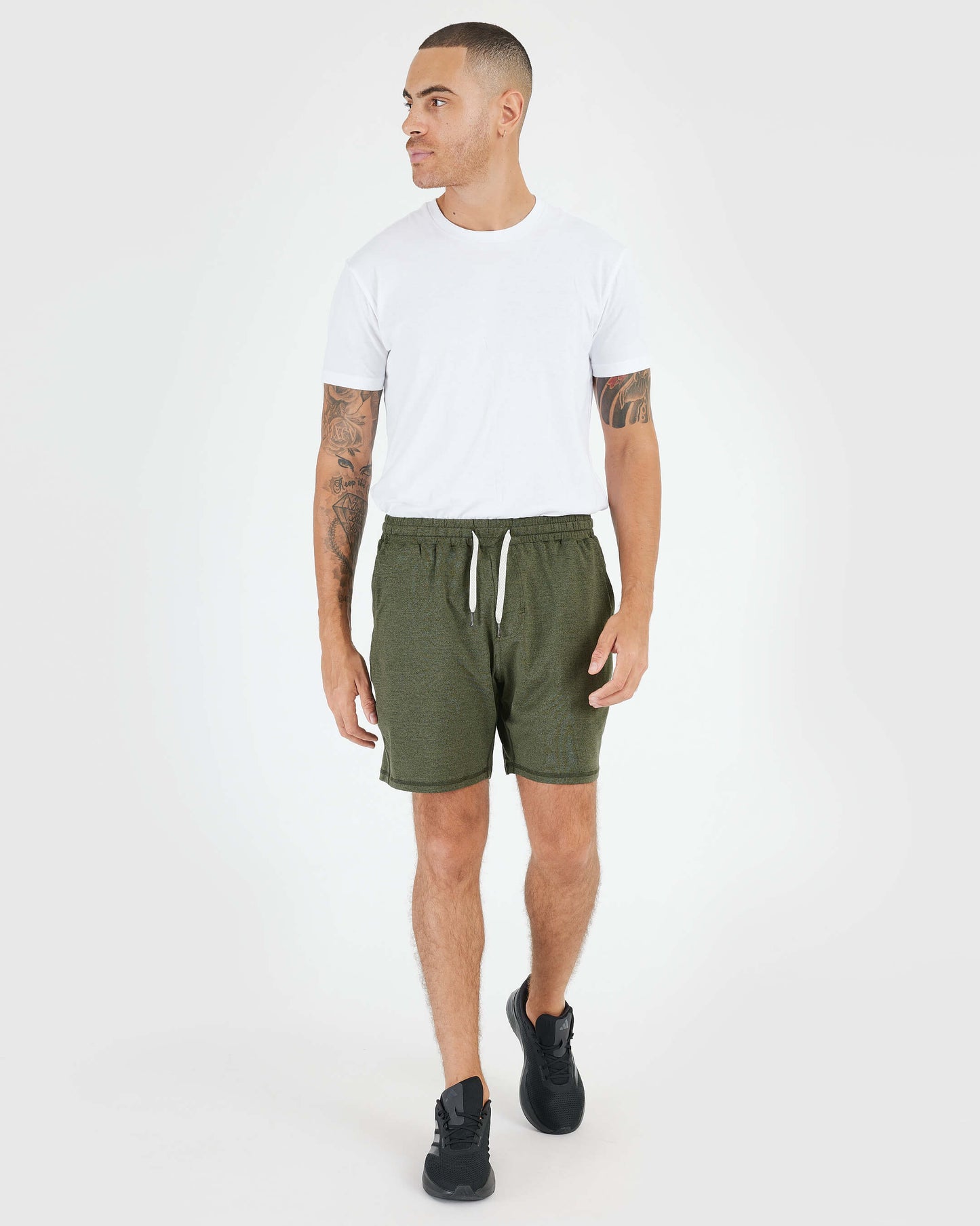 Dark Heather Military Green Active Comfort Shorts