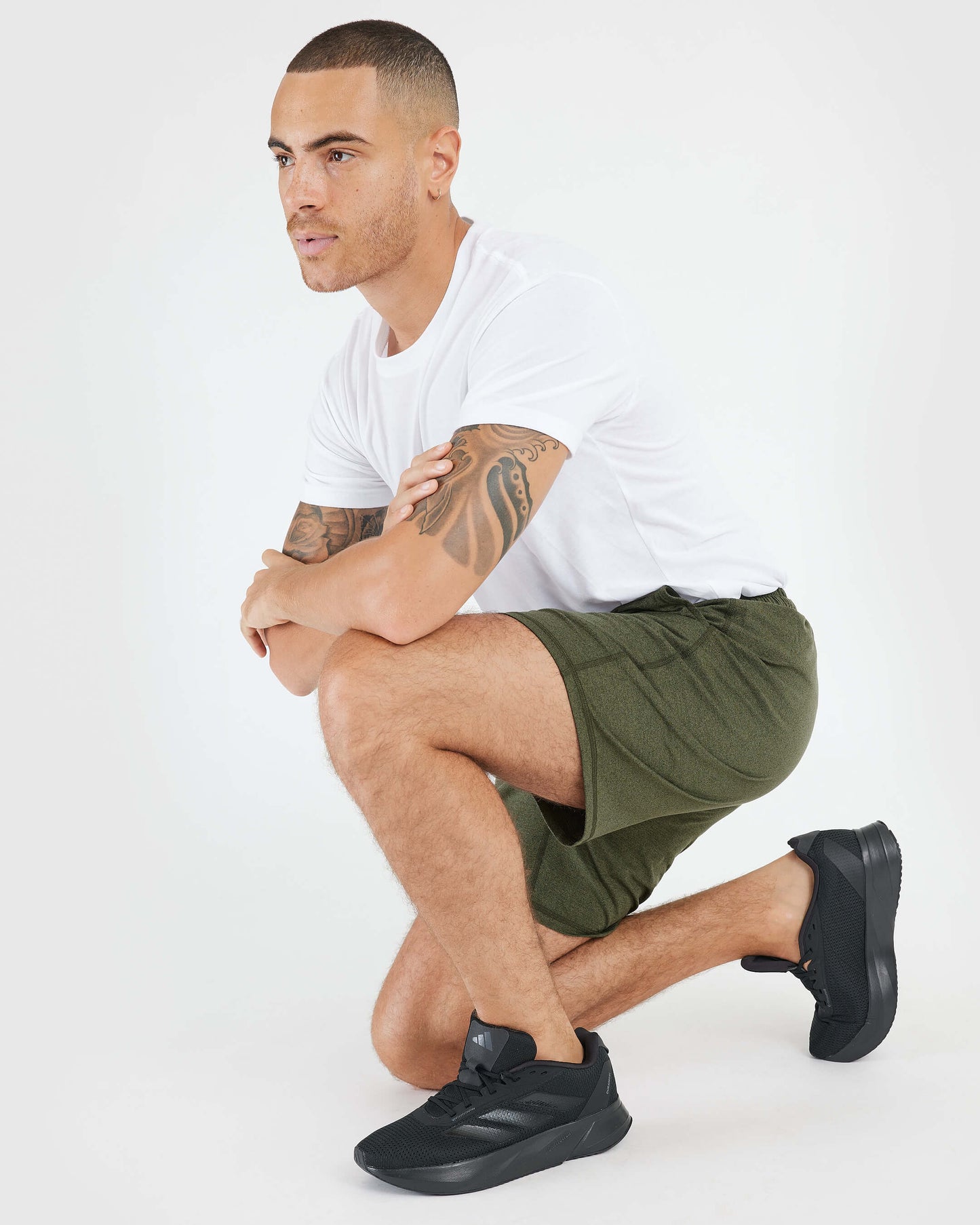 Dark Heather Military Green Active Comfort Shorts