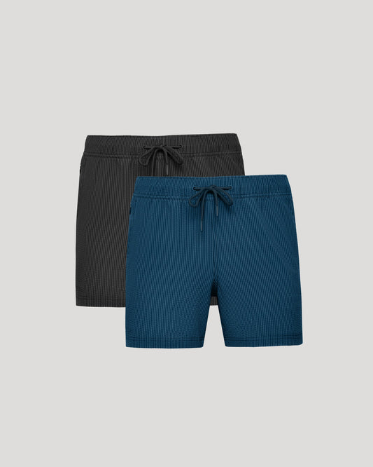 5" Smoke & Underwater Seersucker Swim Trunks 2-Pack
