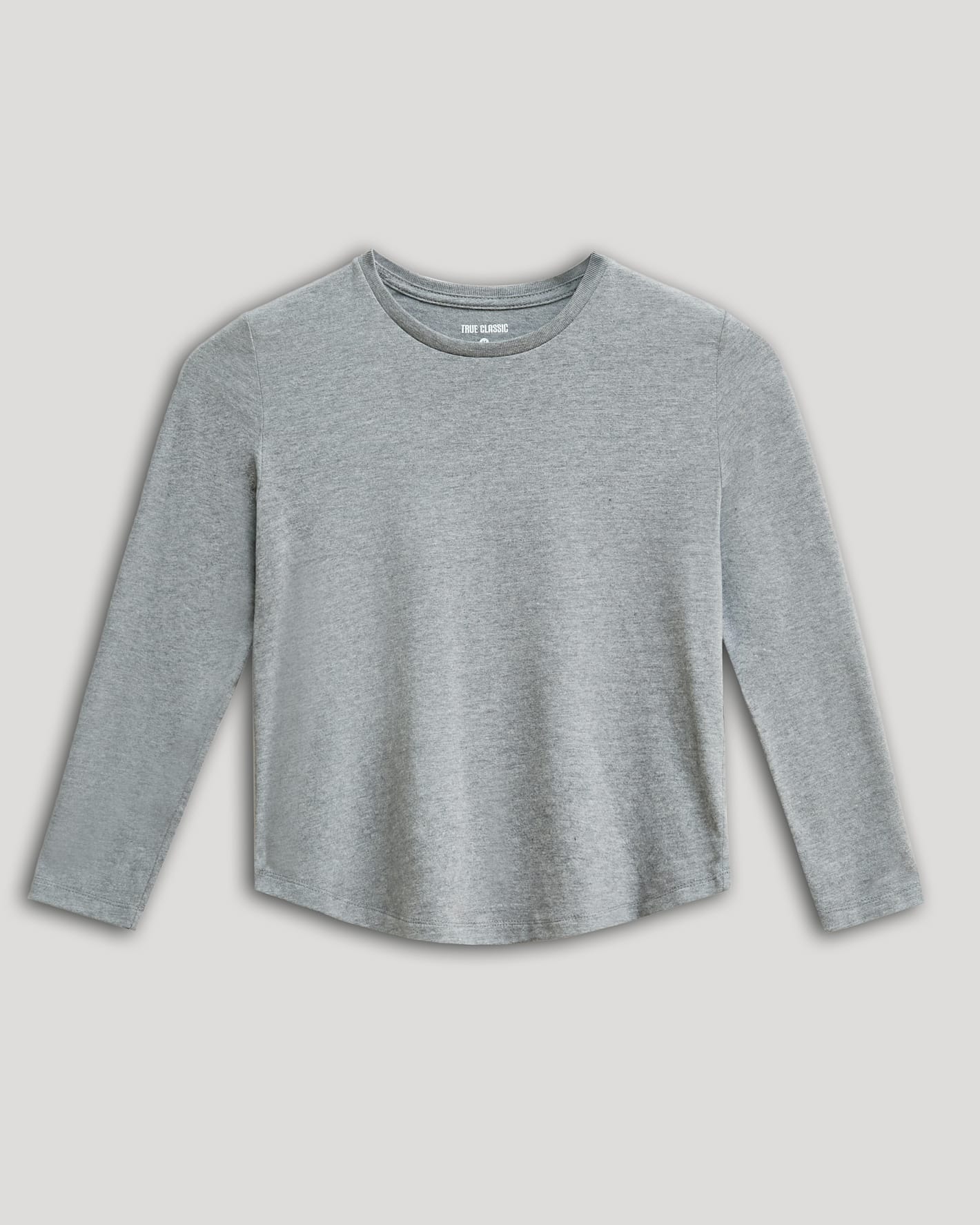 Boys' Heather Gray Classic Long Sleeve Crew Neck