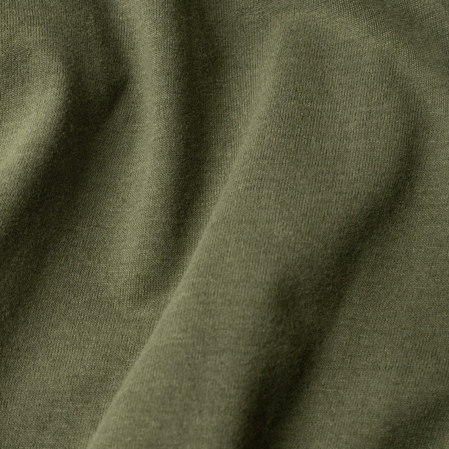 Military Green Tall Round Hem Crew Neck T-Shirt