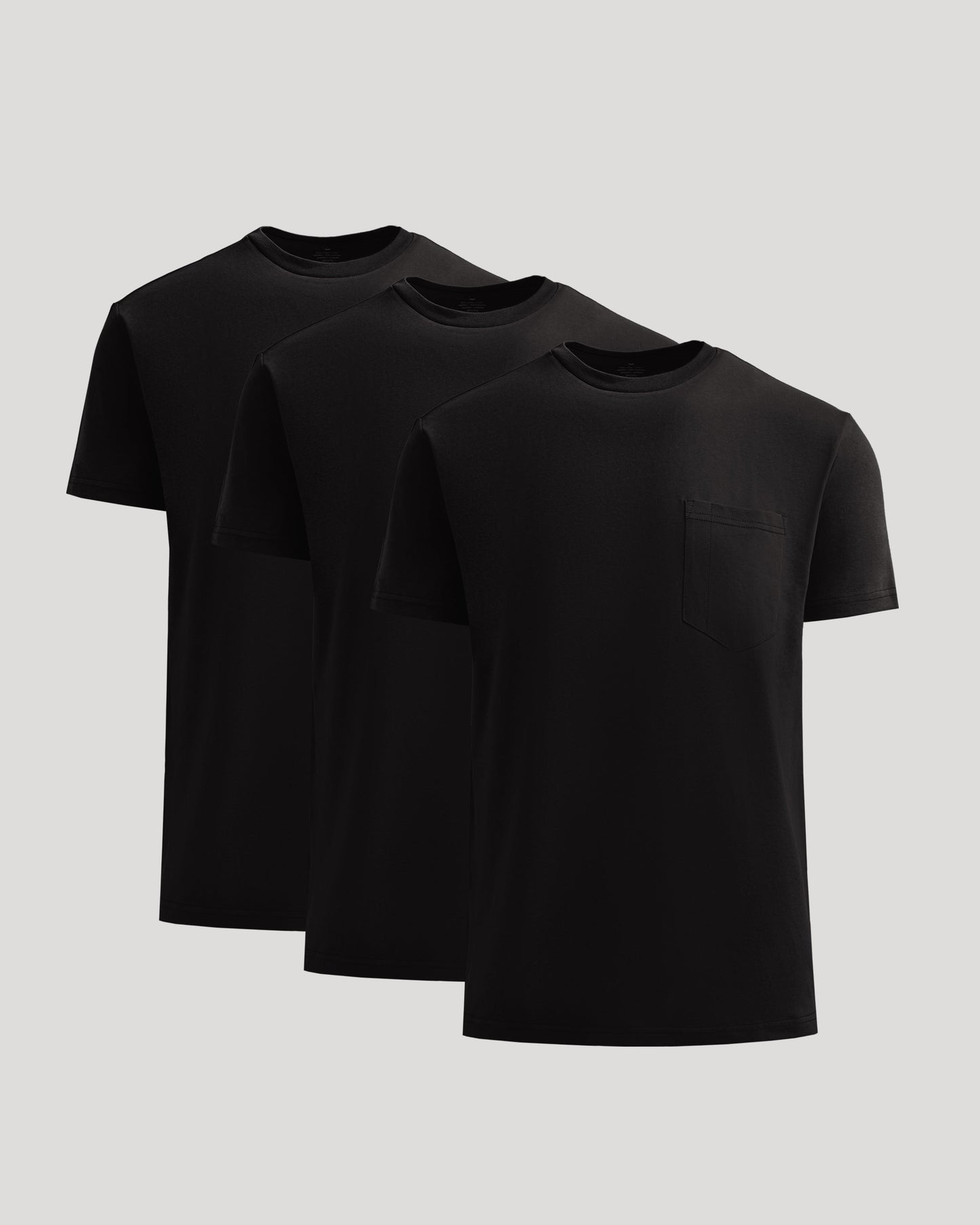 All Black Heavyweight Pocket Crew 3-Pack