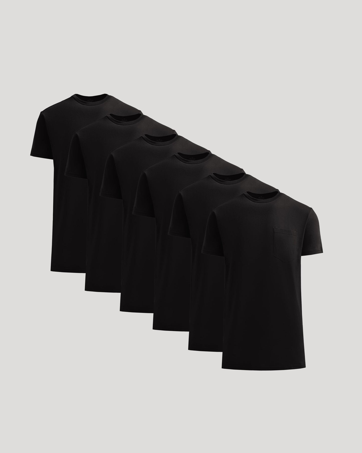 All Black Tall Heavyweight Pocket Crew 6-Pack