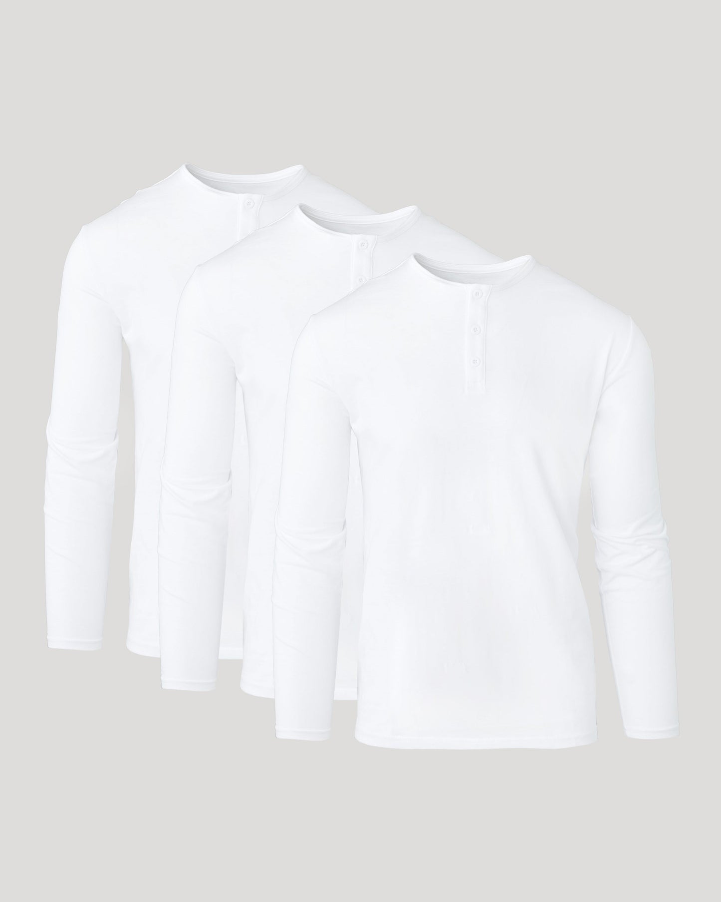 All White Classic Henley 3-Pack