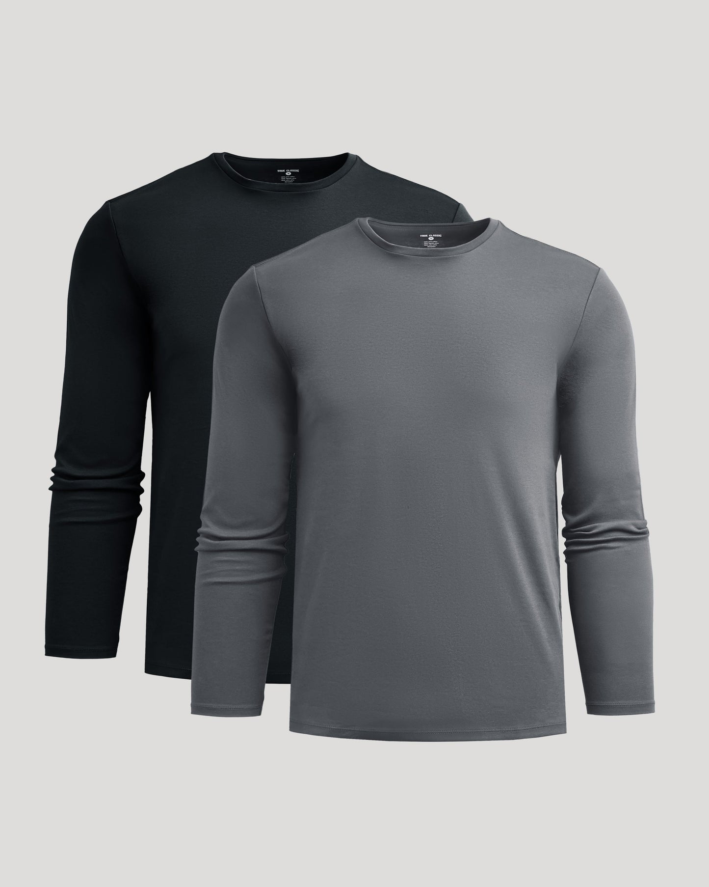 Black & Carbon Premium Pima Long Sleeve Crew 2-Pack