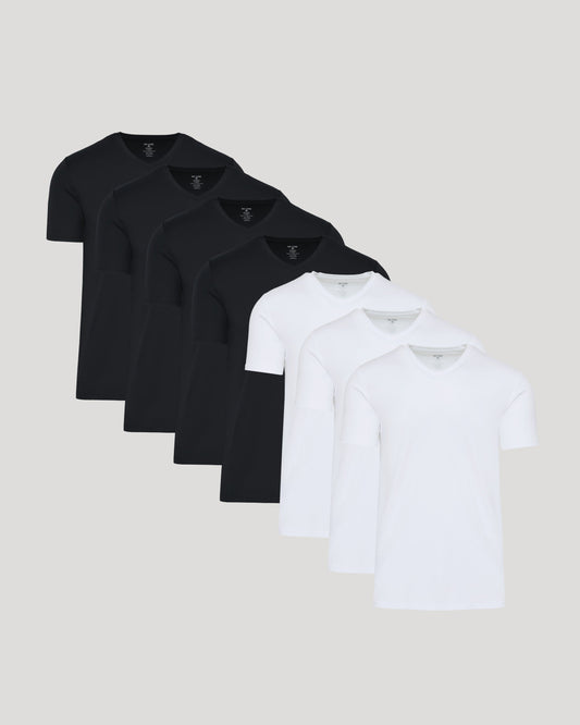 Black & White Premium Pima V-Neck 7-Pack