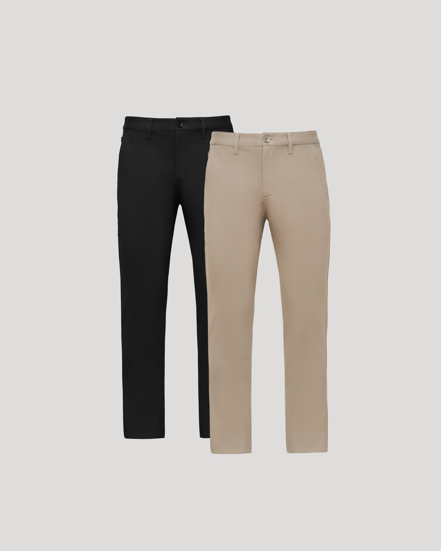Black & Khaki Straight Chino Pants 2-Pack