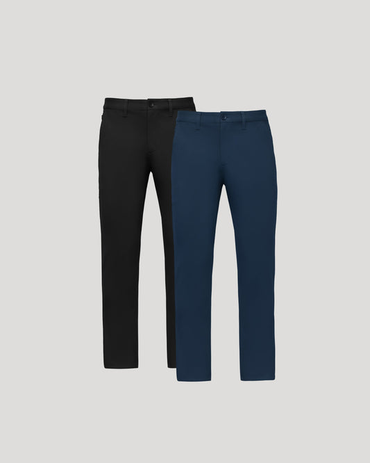 Navy & Black Straight Chino Pants 2-Pack