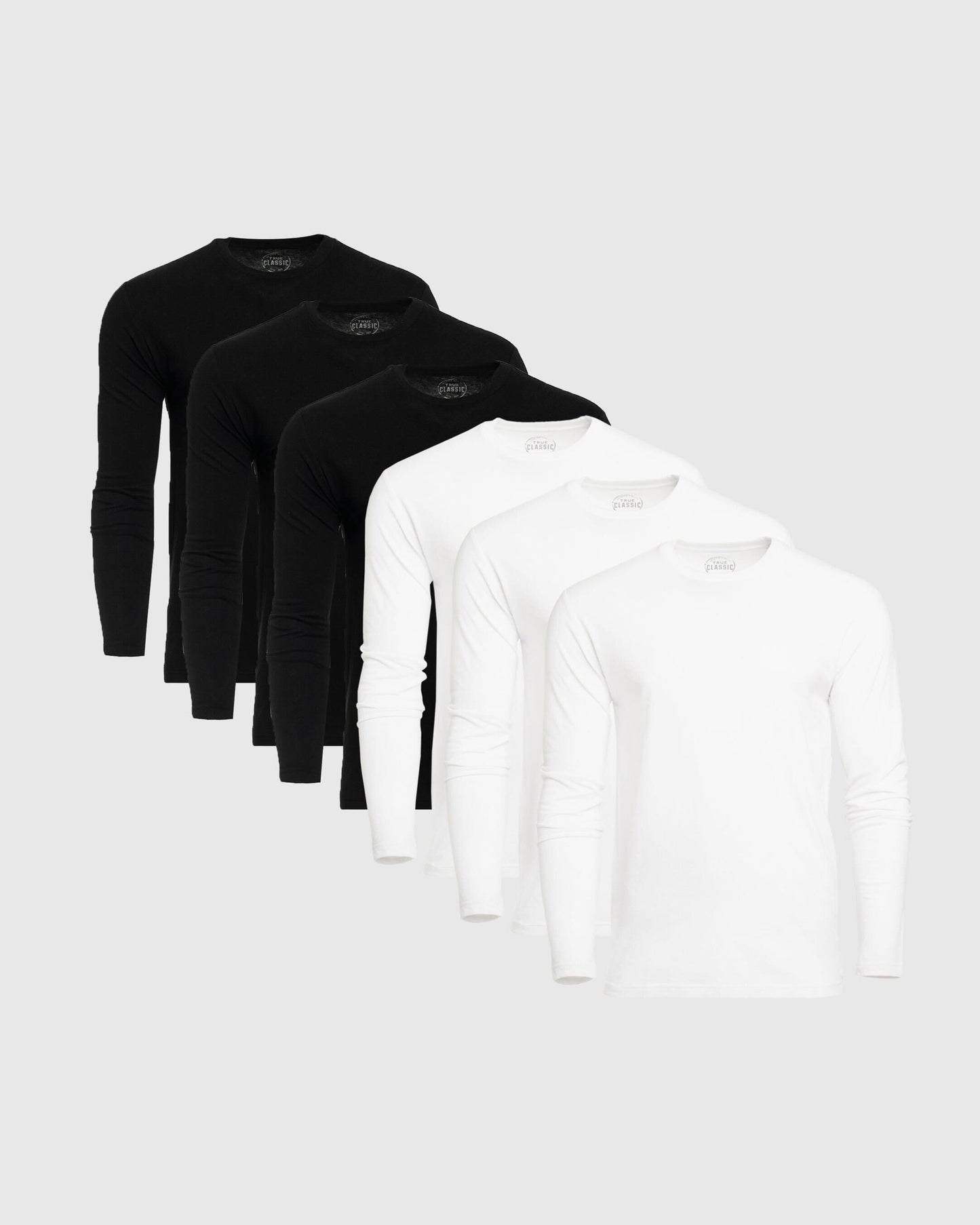 Black & White Classic Long Sleeve Crew Neck 6-Pack