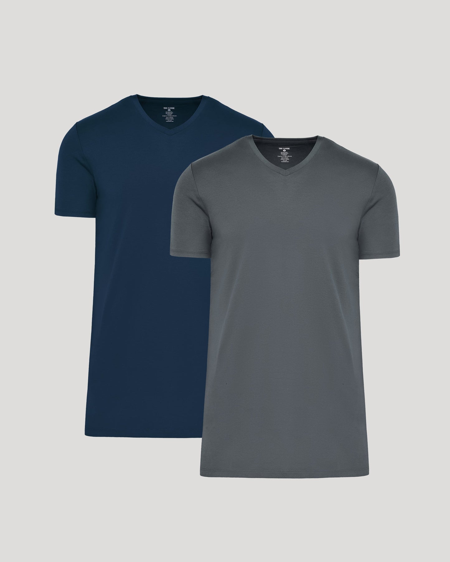 Carbon & Navy Tall Premium Pima V-Neck 2-Pack