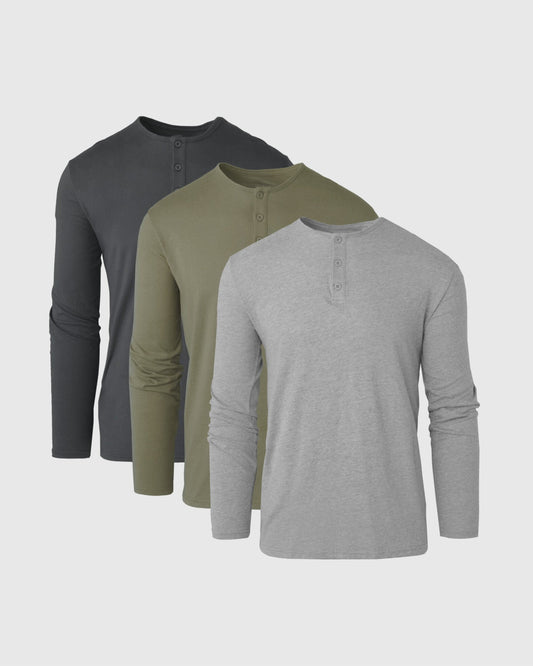 The Timeless Classic Long Sleeve Henley 3-Pack