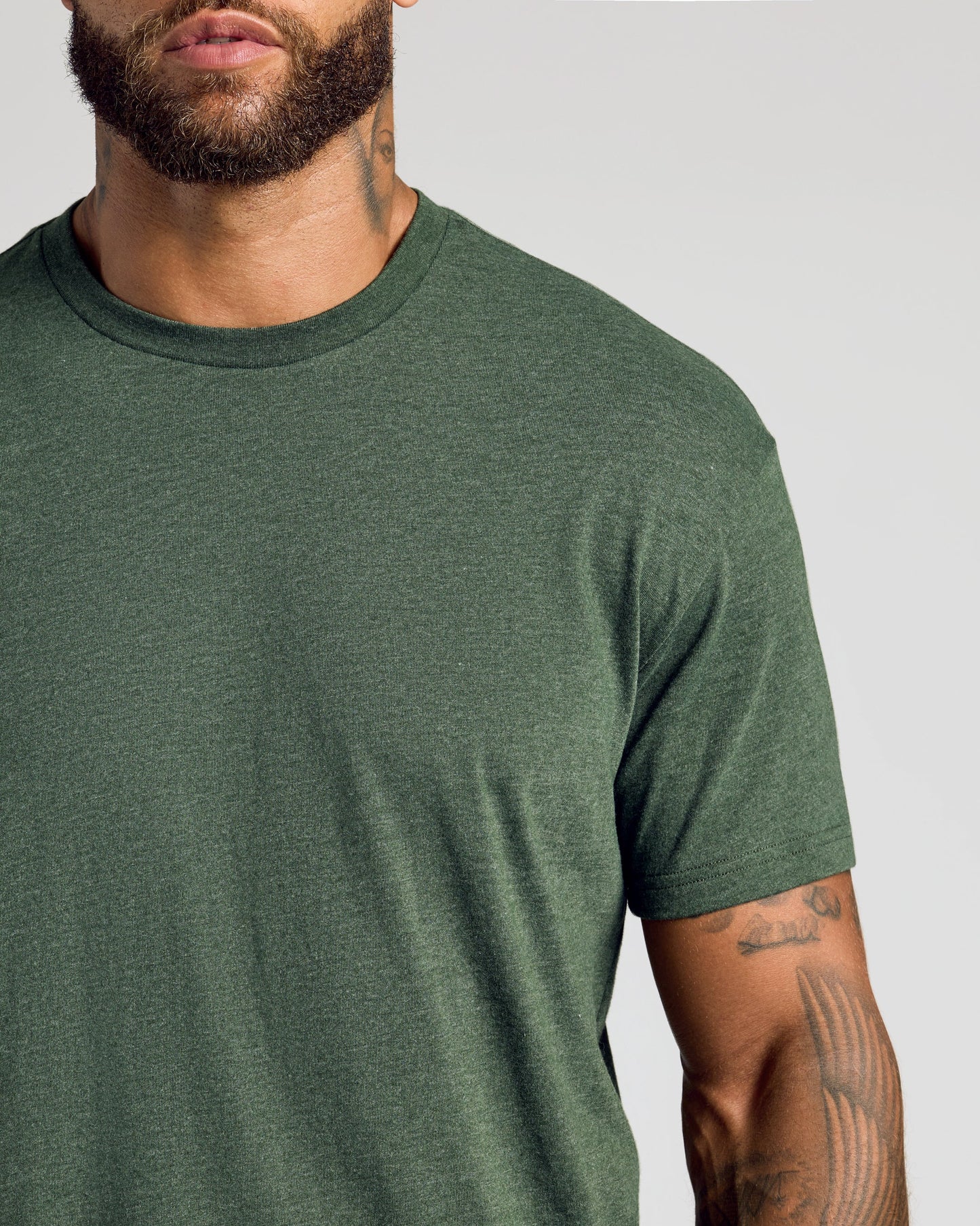 Dark Heather Olive Classic Crew Neck