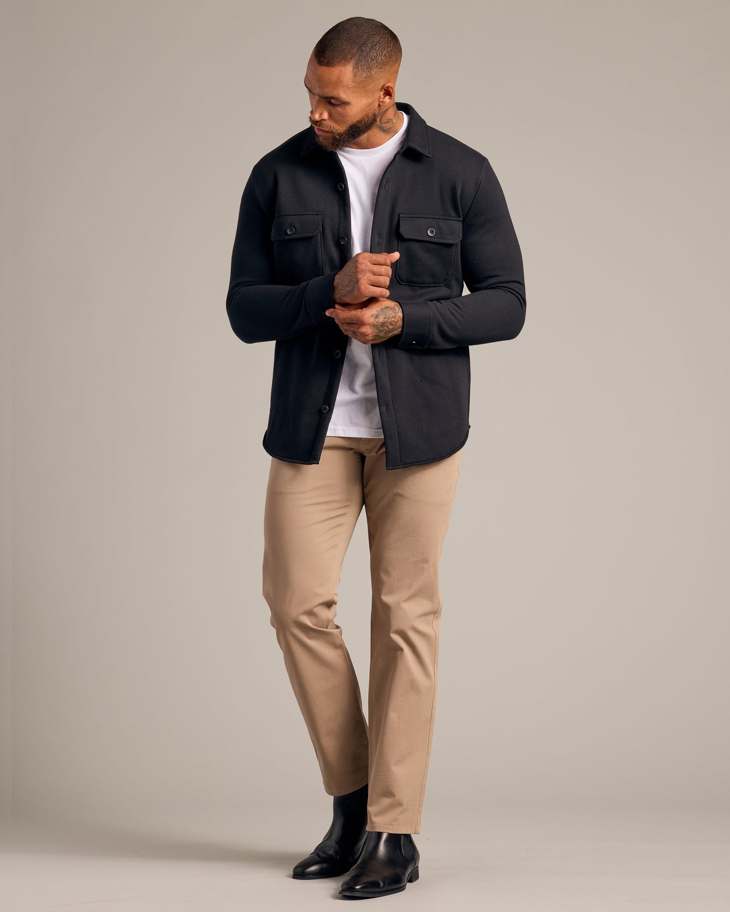 Black Fleece Shirt Jacket