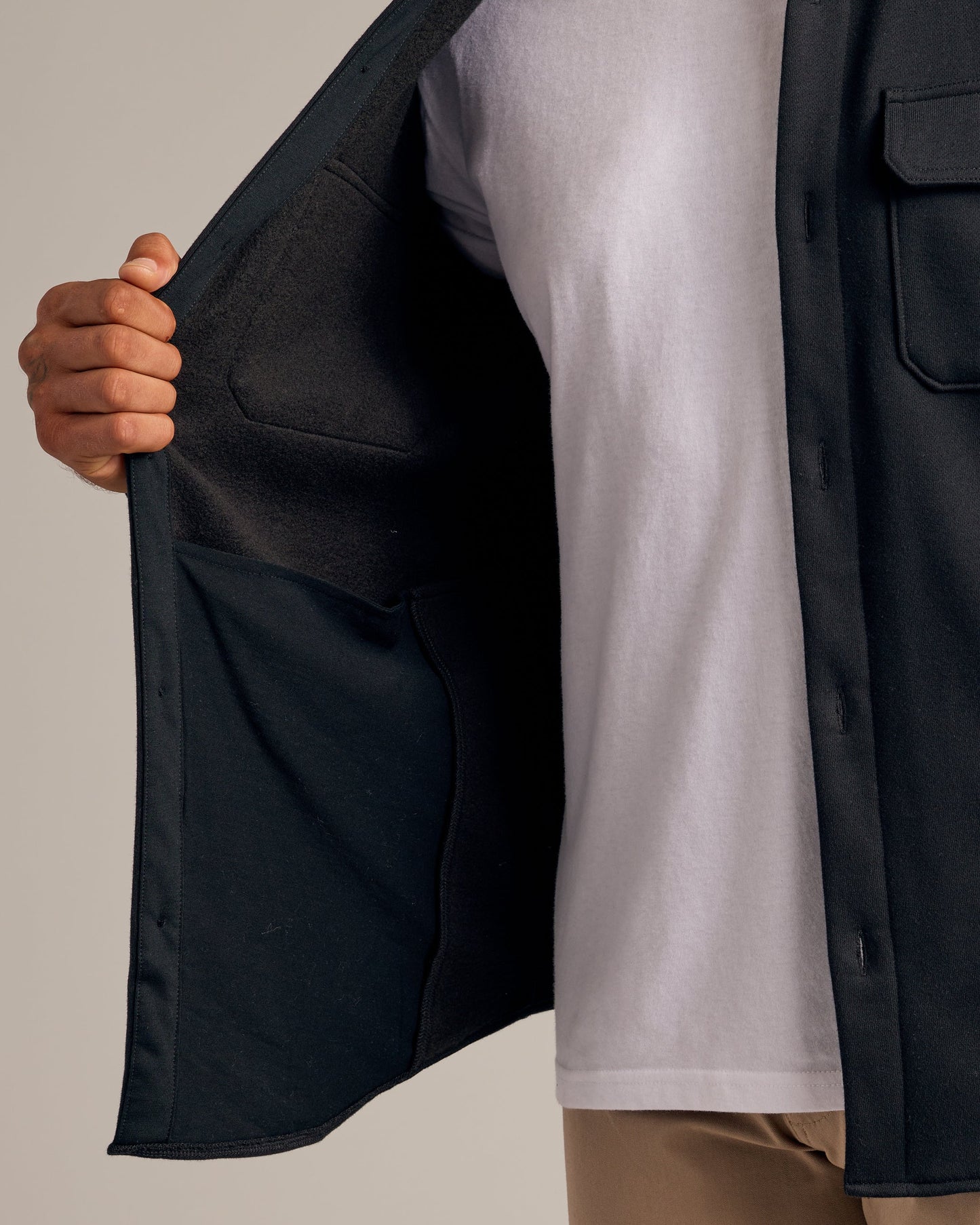 Black Fleece Shirt Jacket