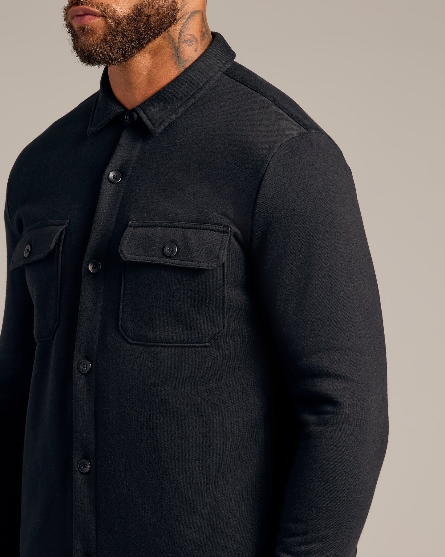 Black Fleece Shirt Jacket