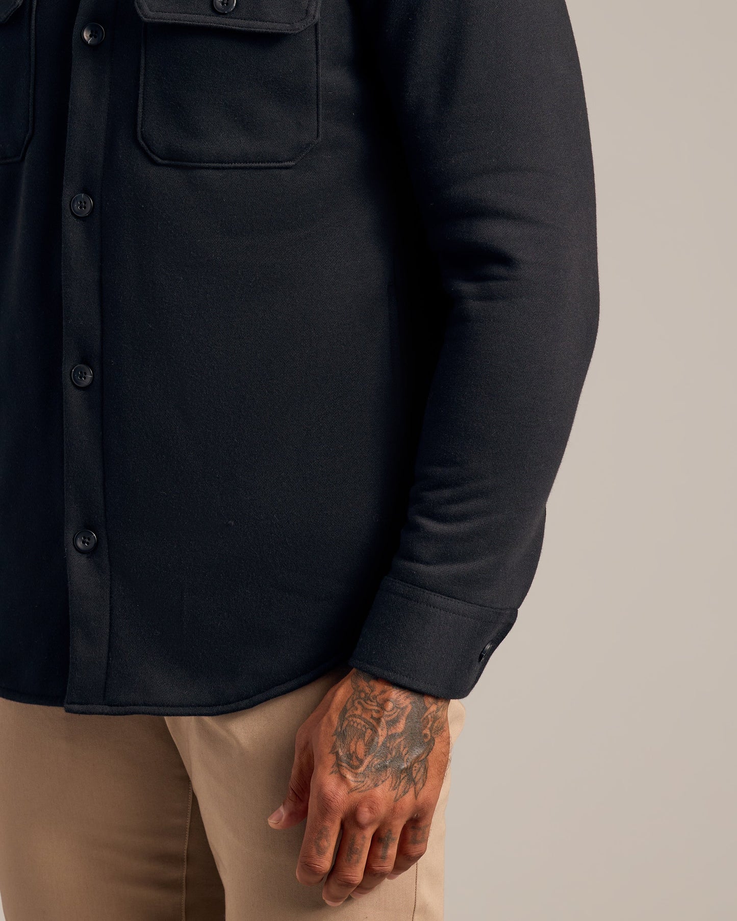 Black Fleece Shirt Jacket