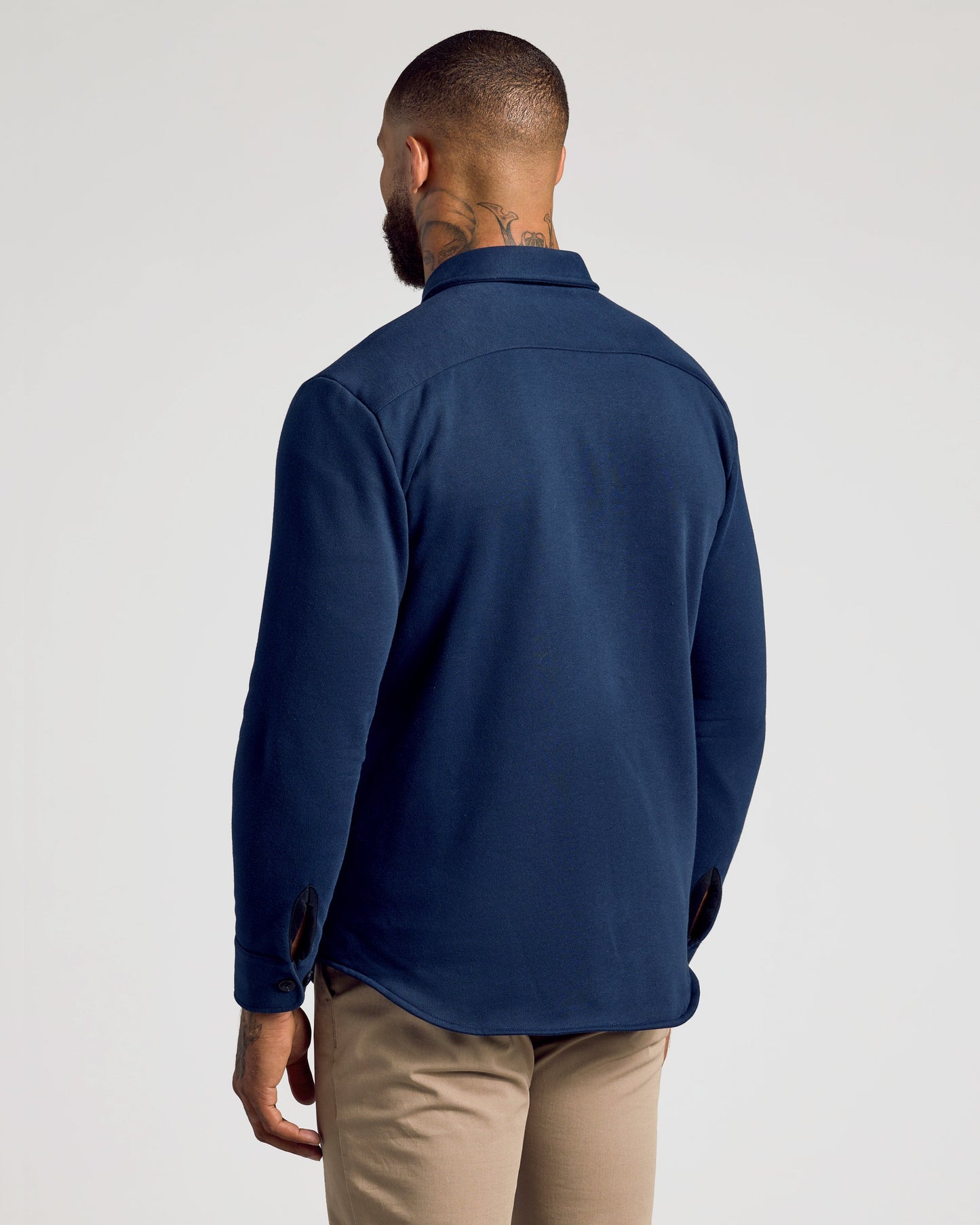 Navy Fleece Shirt Jacket