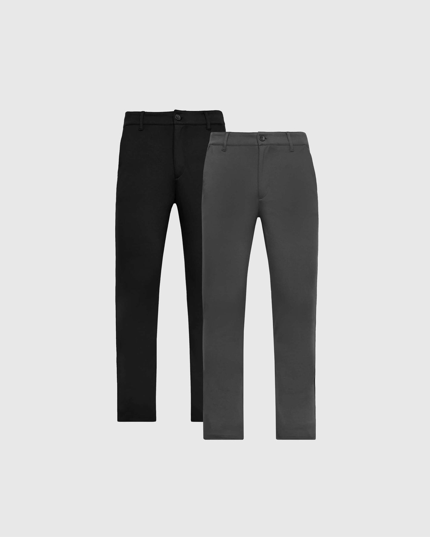 Black & Carbon Slim Comfort Knit Chino Pant 2-Pack
