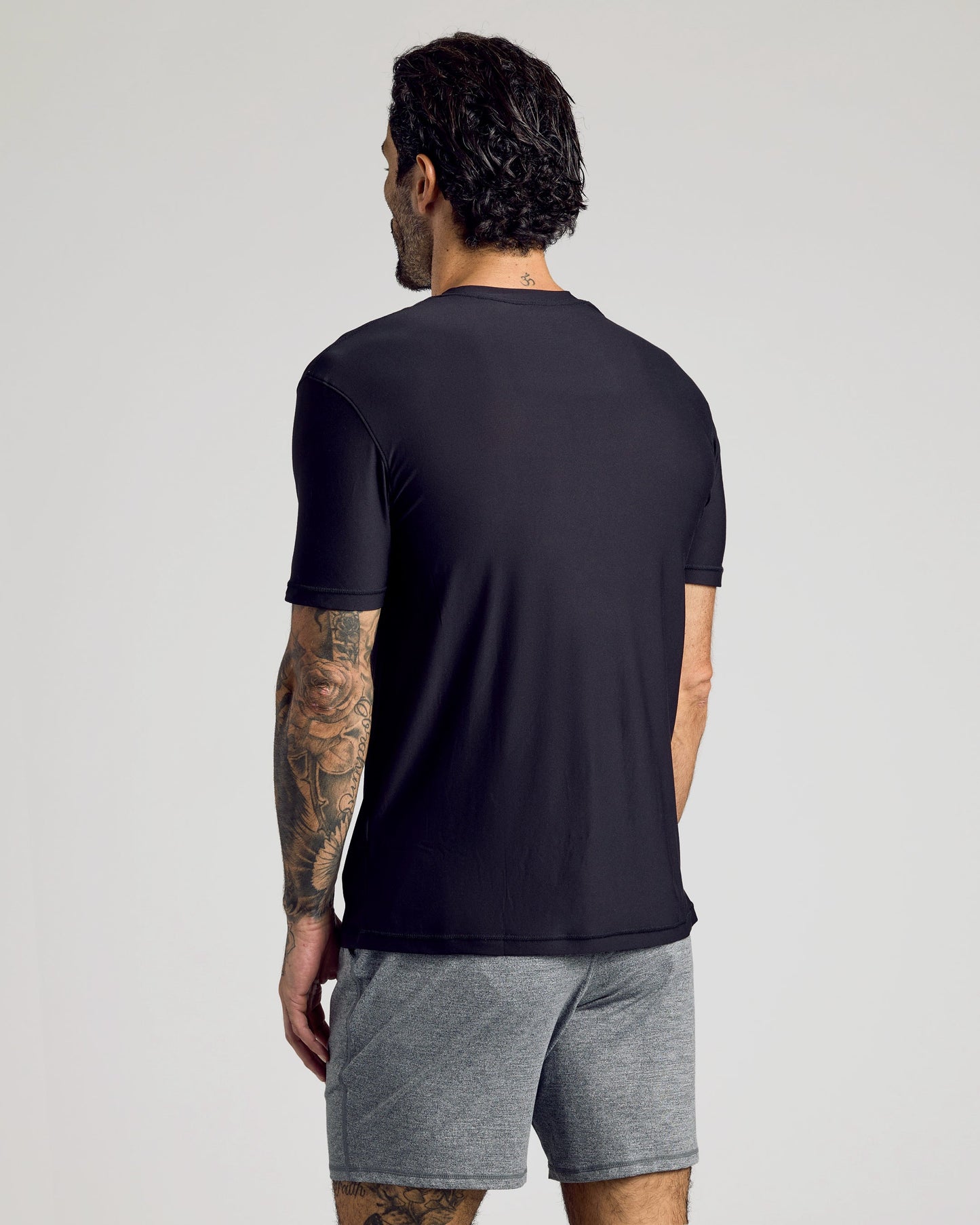 Black Active Crew Neck Tee