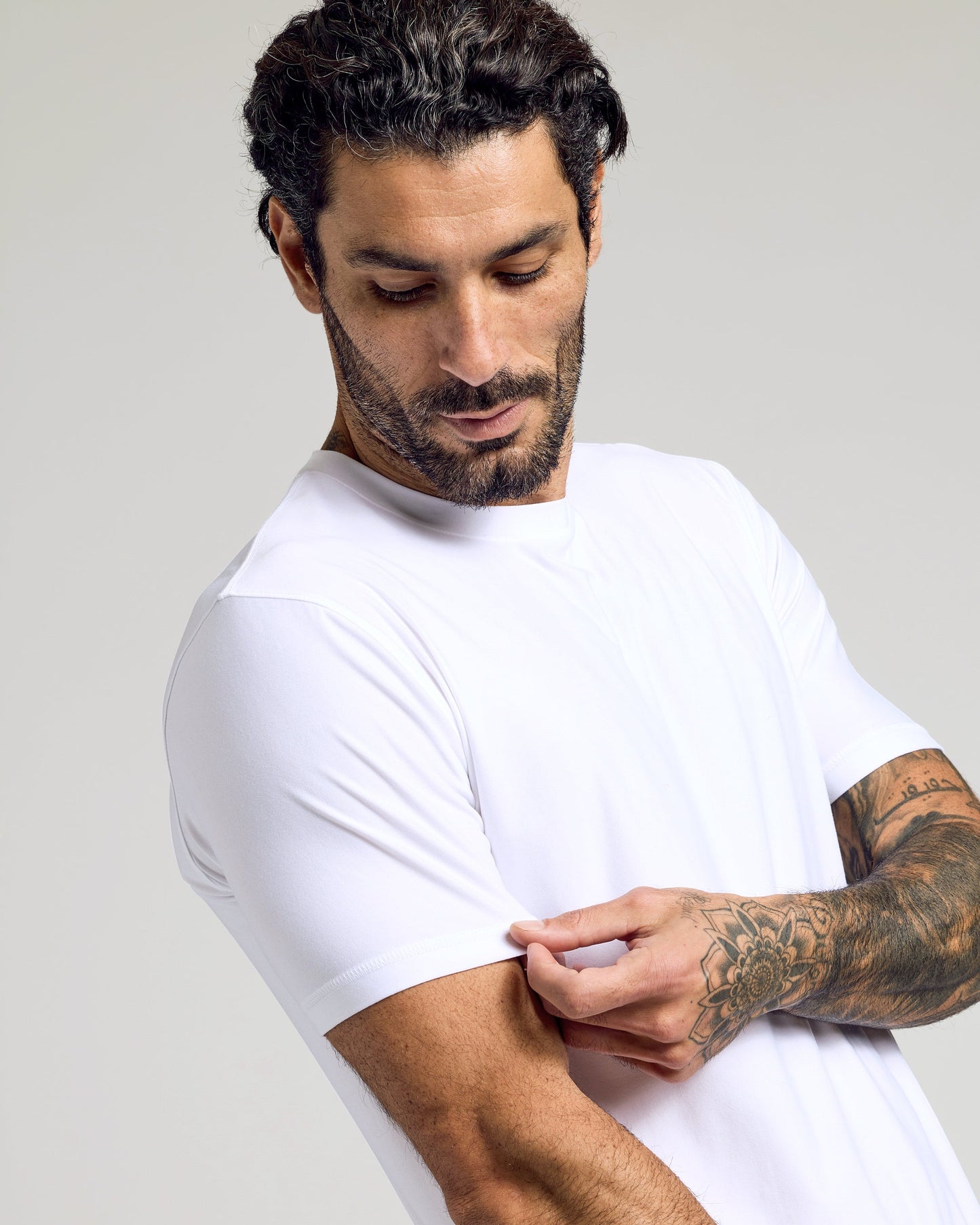 White Active Crew Neck Tee