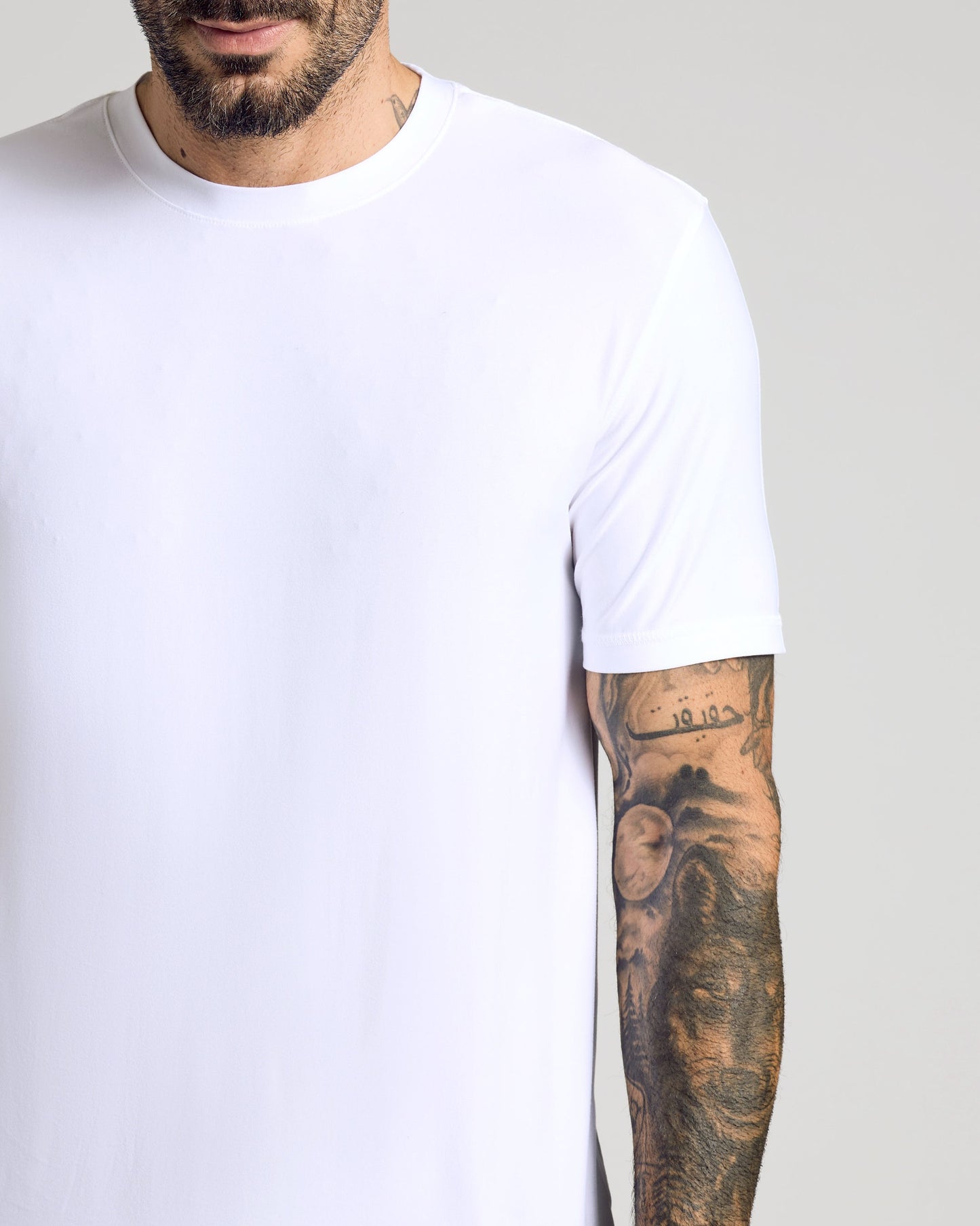 White Active Crew Neck Tee