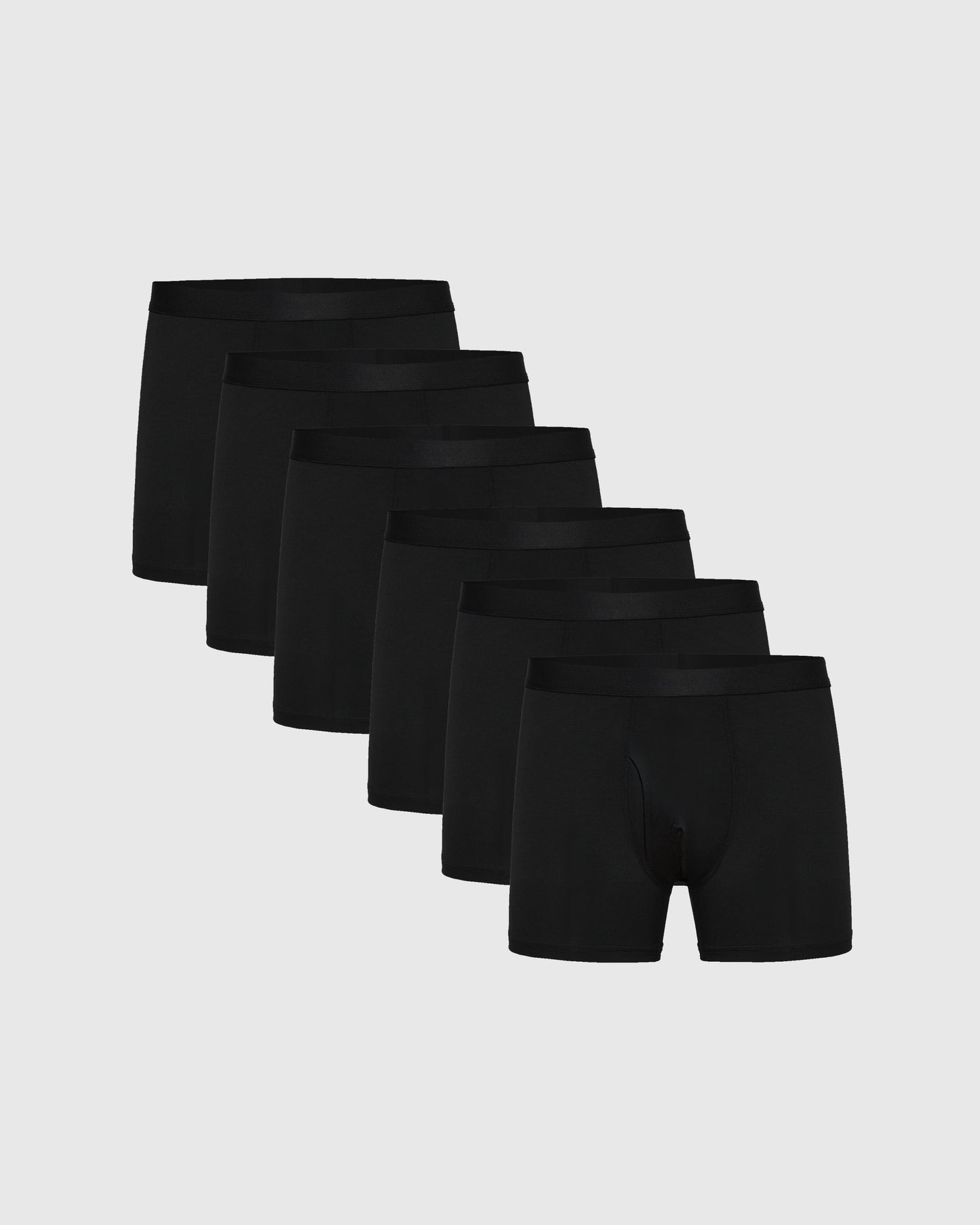 Black Boxer Trunks W/ Fly 6-Pack