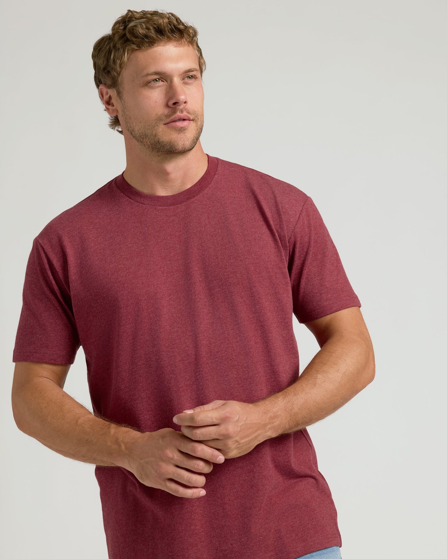 Dark Heather Claret Classic Crew Neck