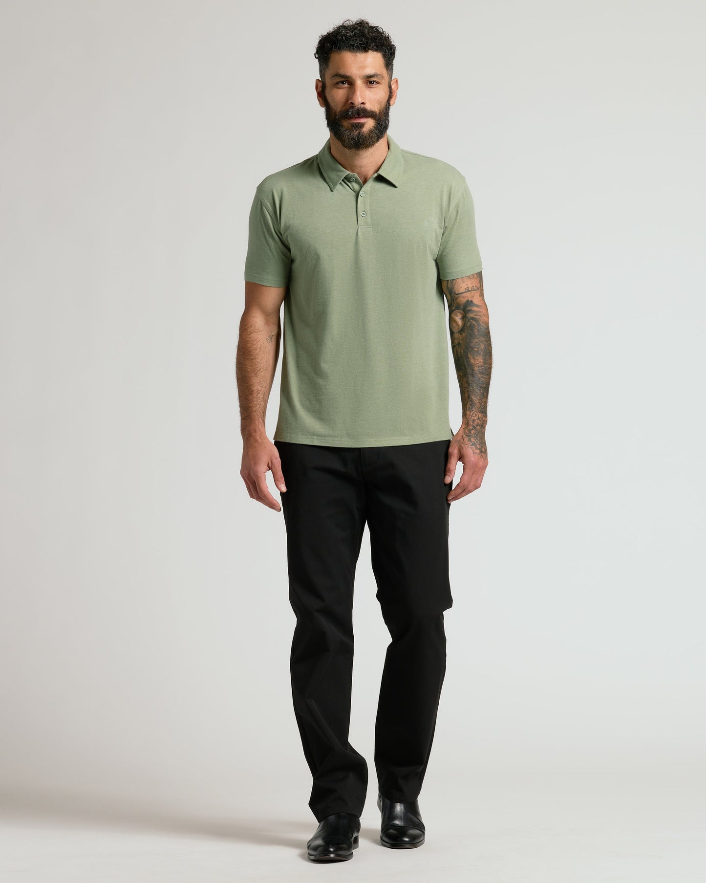 Dark Heather Bay Green Classic Polo