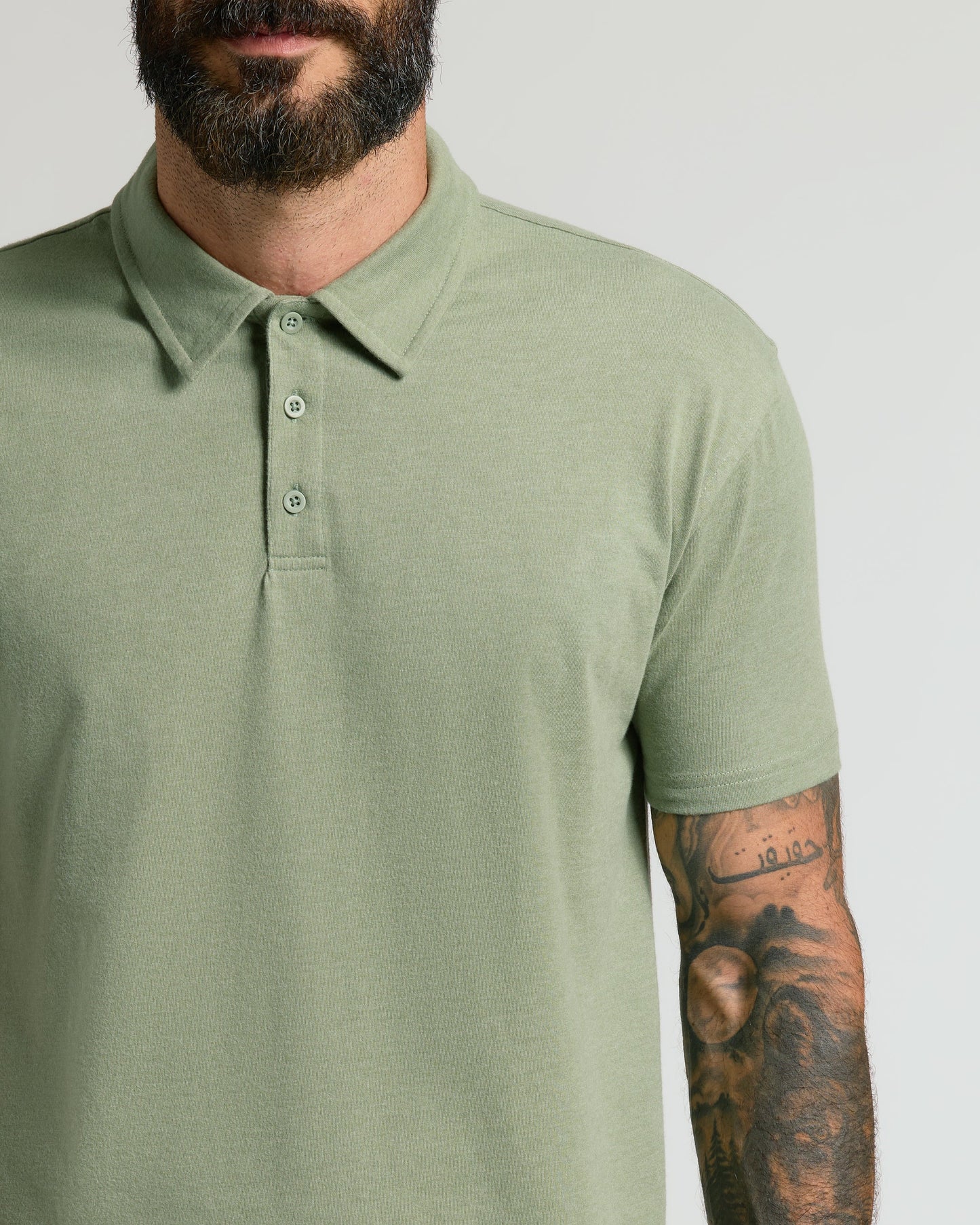 Dark Heather Bay Green Classic Polo