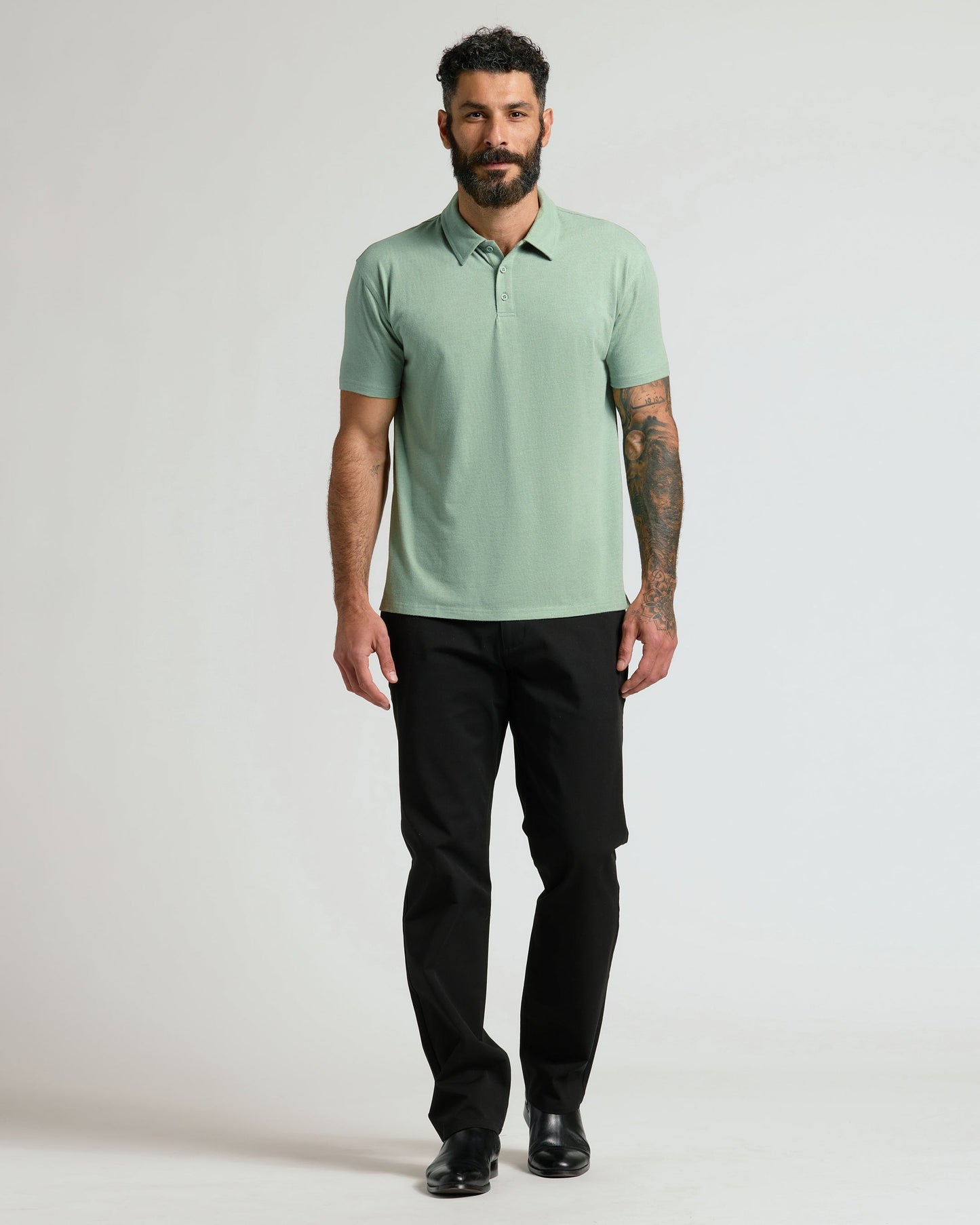 Heather Slate Green Classic Polo