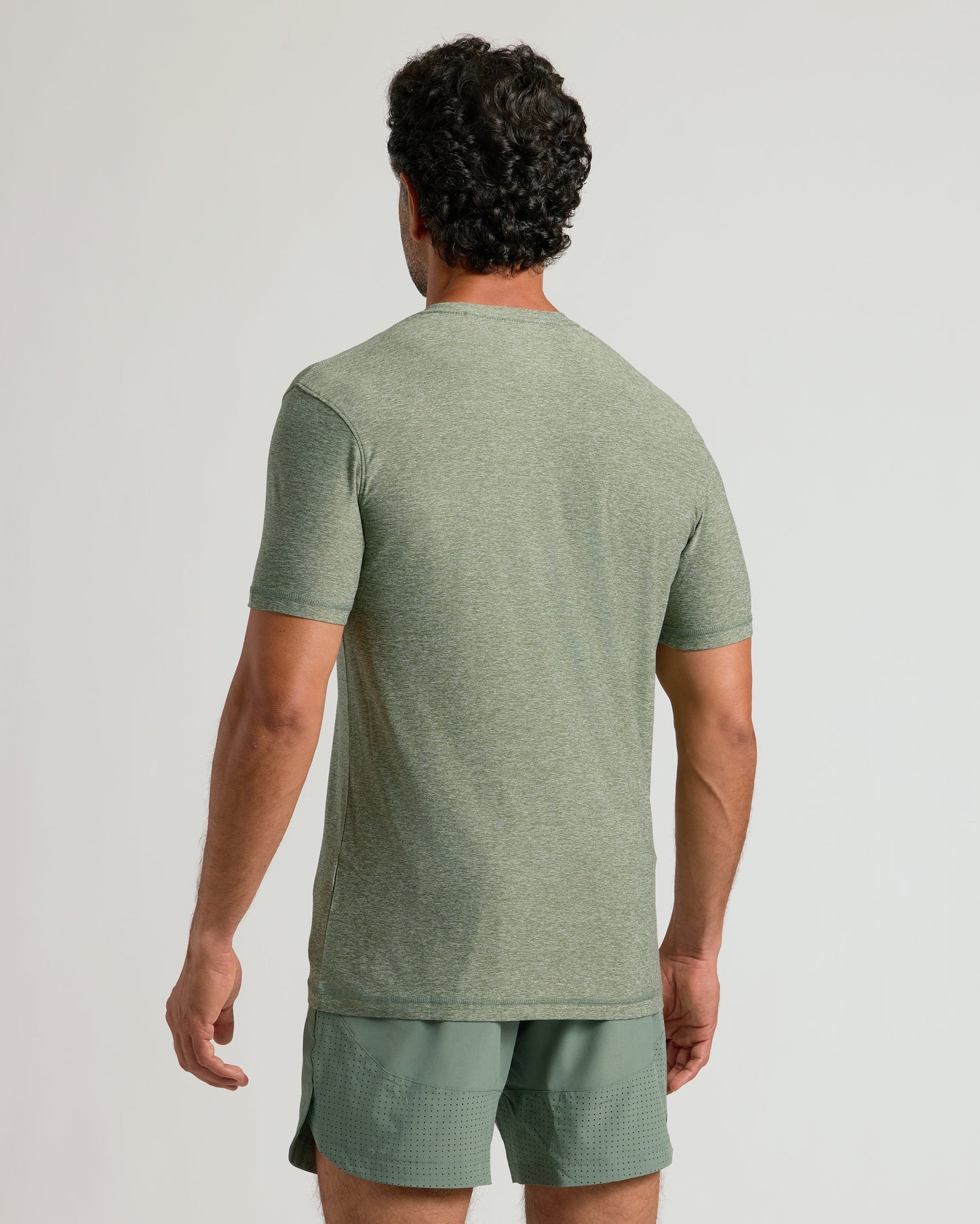 Heather Juniper Active Crew Neck Tee
