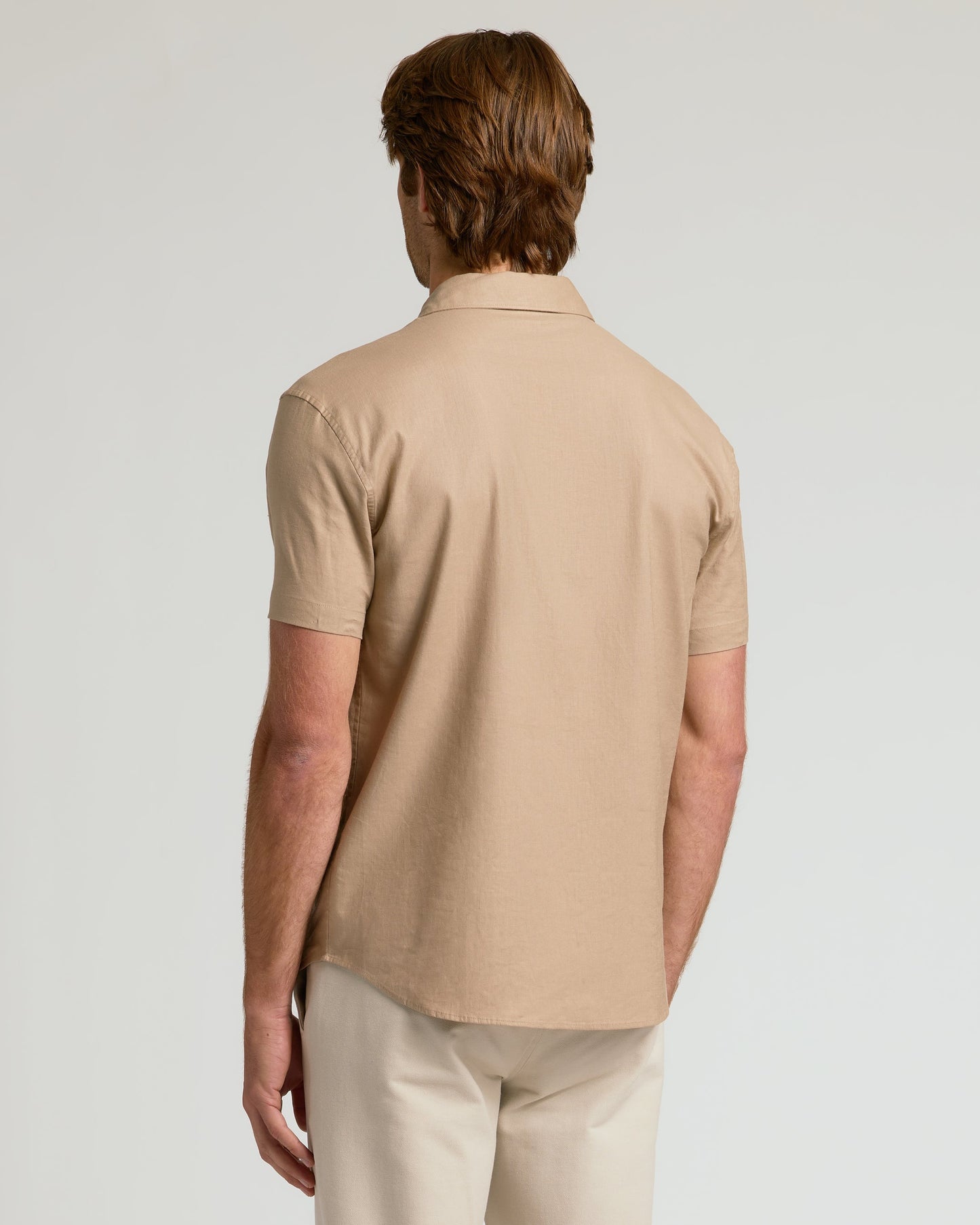 Dusty Taupe Short Sleeve Linen Shirt