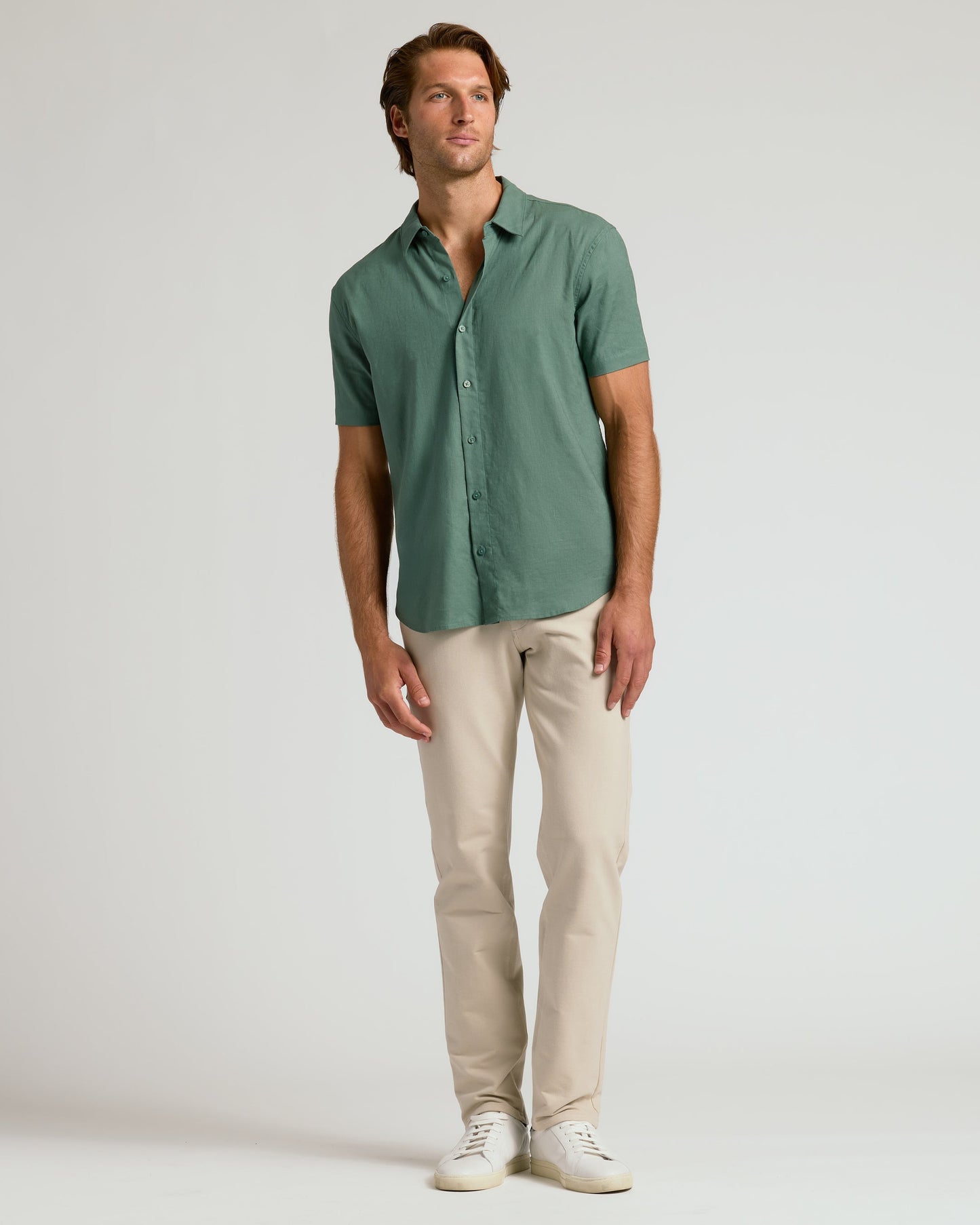 Moss Short Sleeve Linen Shirt