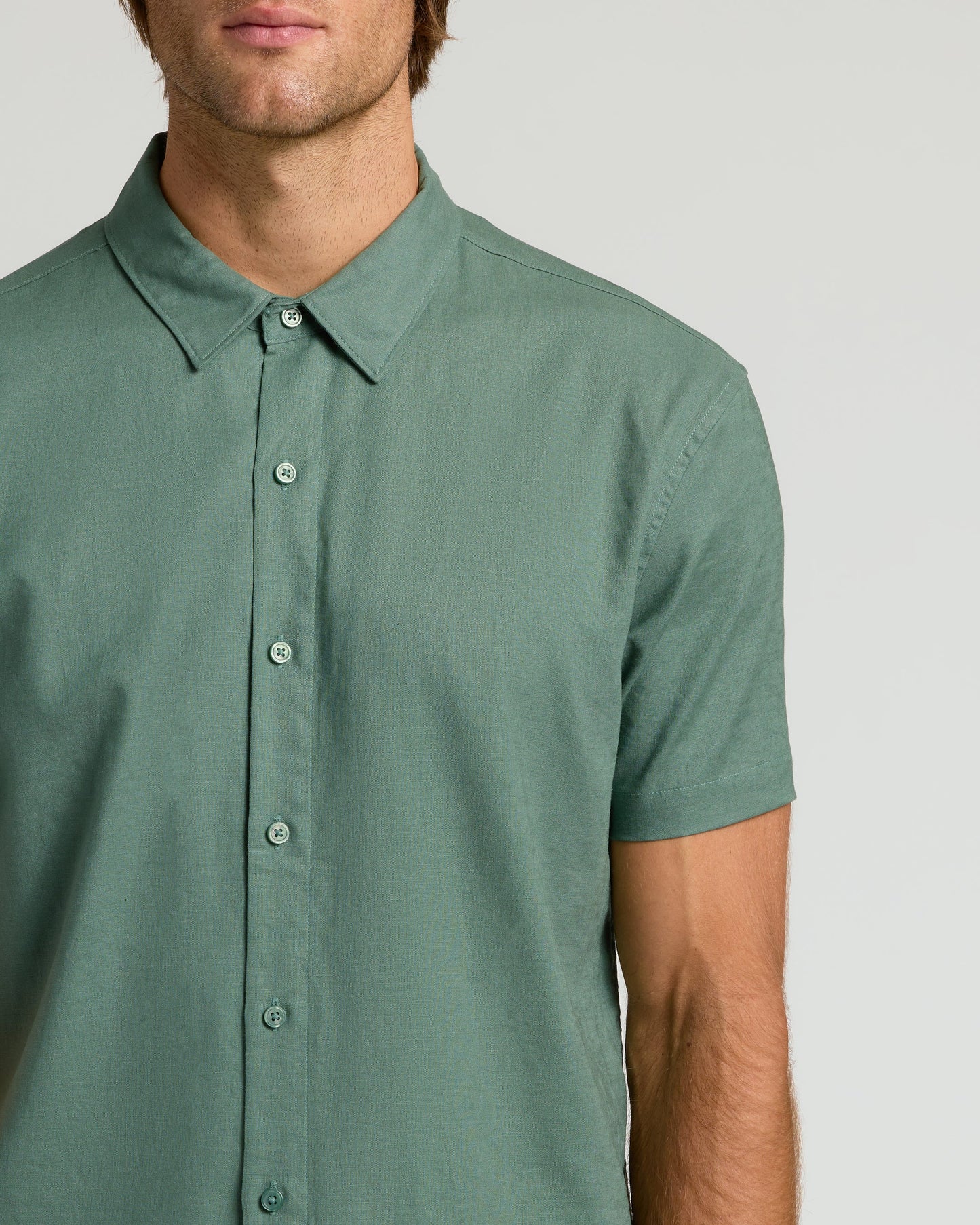 Moss Short Sleeve Linen Shirt