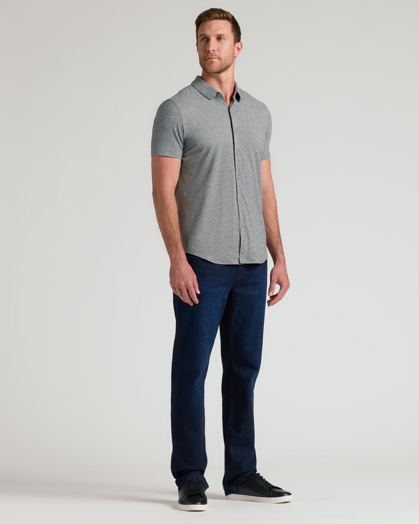 Heather Gray Short Sleeve Comfort Knit Shirt