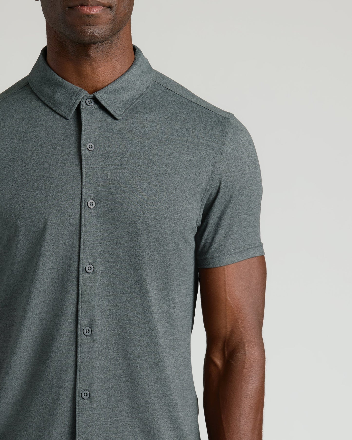 Charcoal Heather Gray Short Sleeve Comfort Knit Shirt