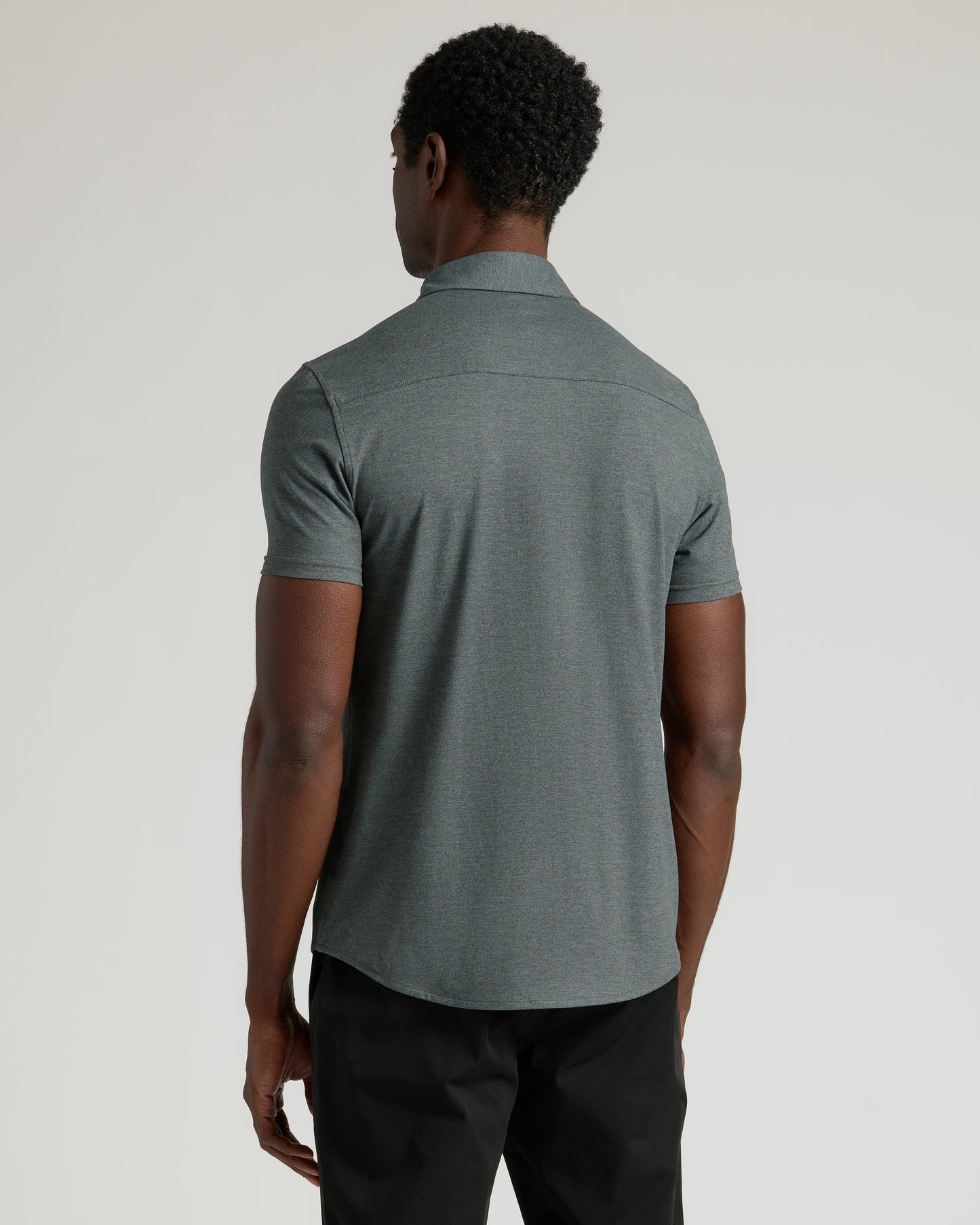 Charcoal Heather Gray Short Sleeve Comfort Knit Shirt