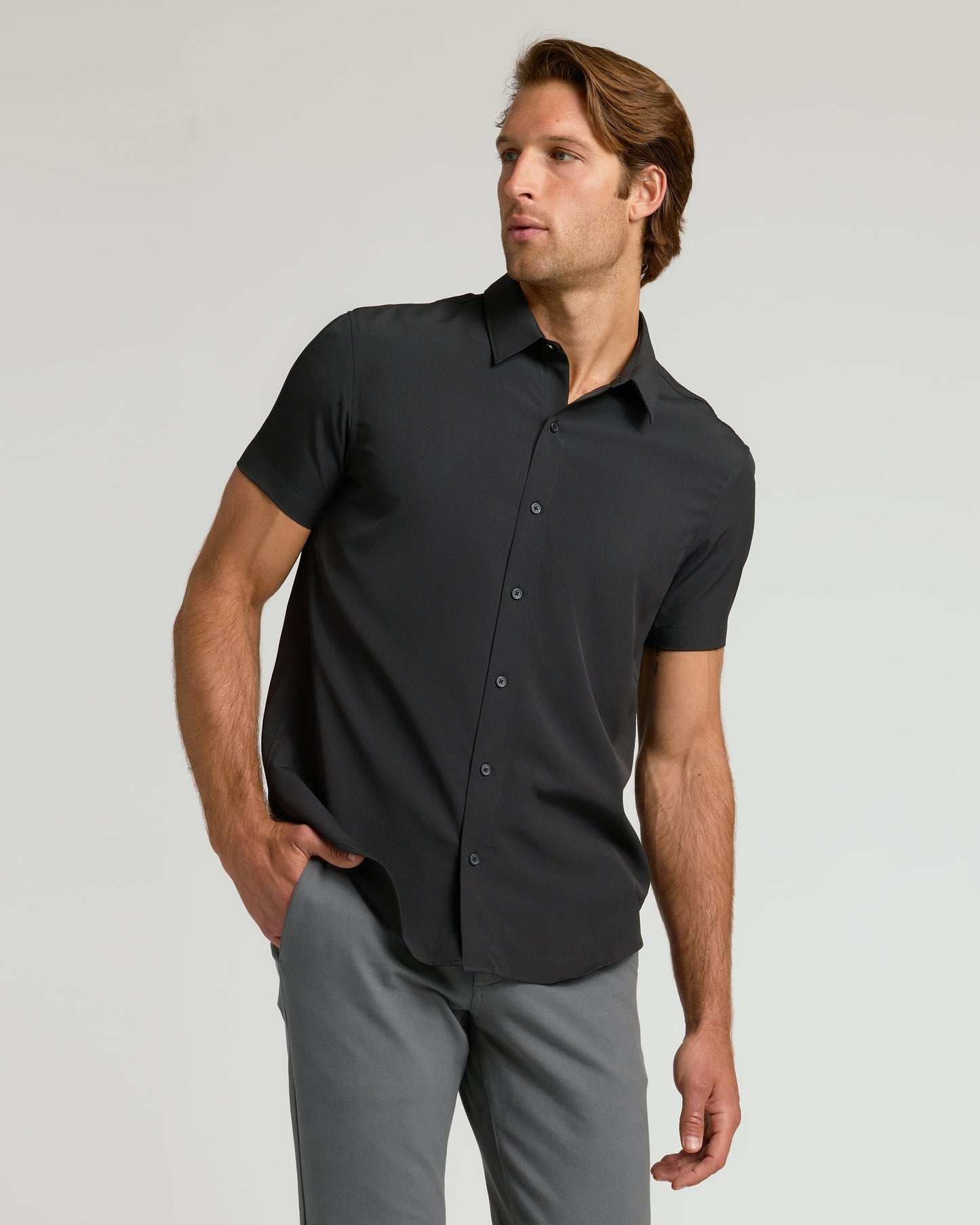 All Black Short Sleeve Performance Dress Shirt 2-Pack