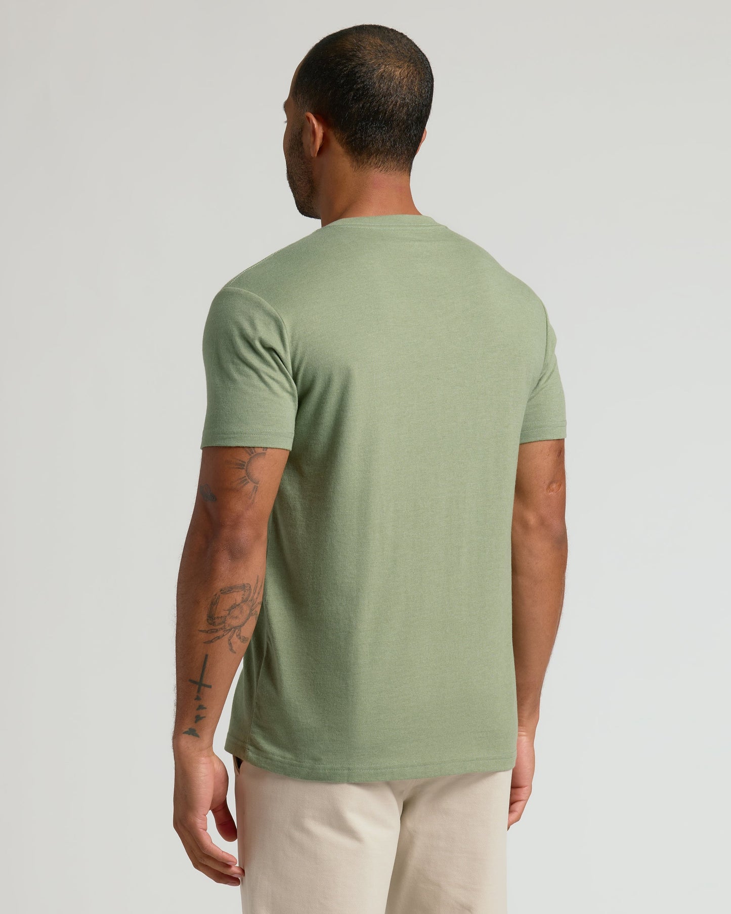 Dark Heather Bay Green Classic V-Neck