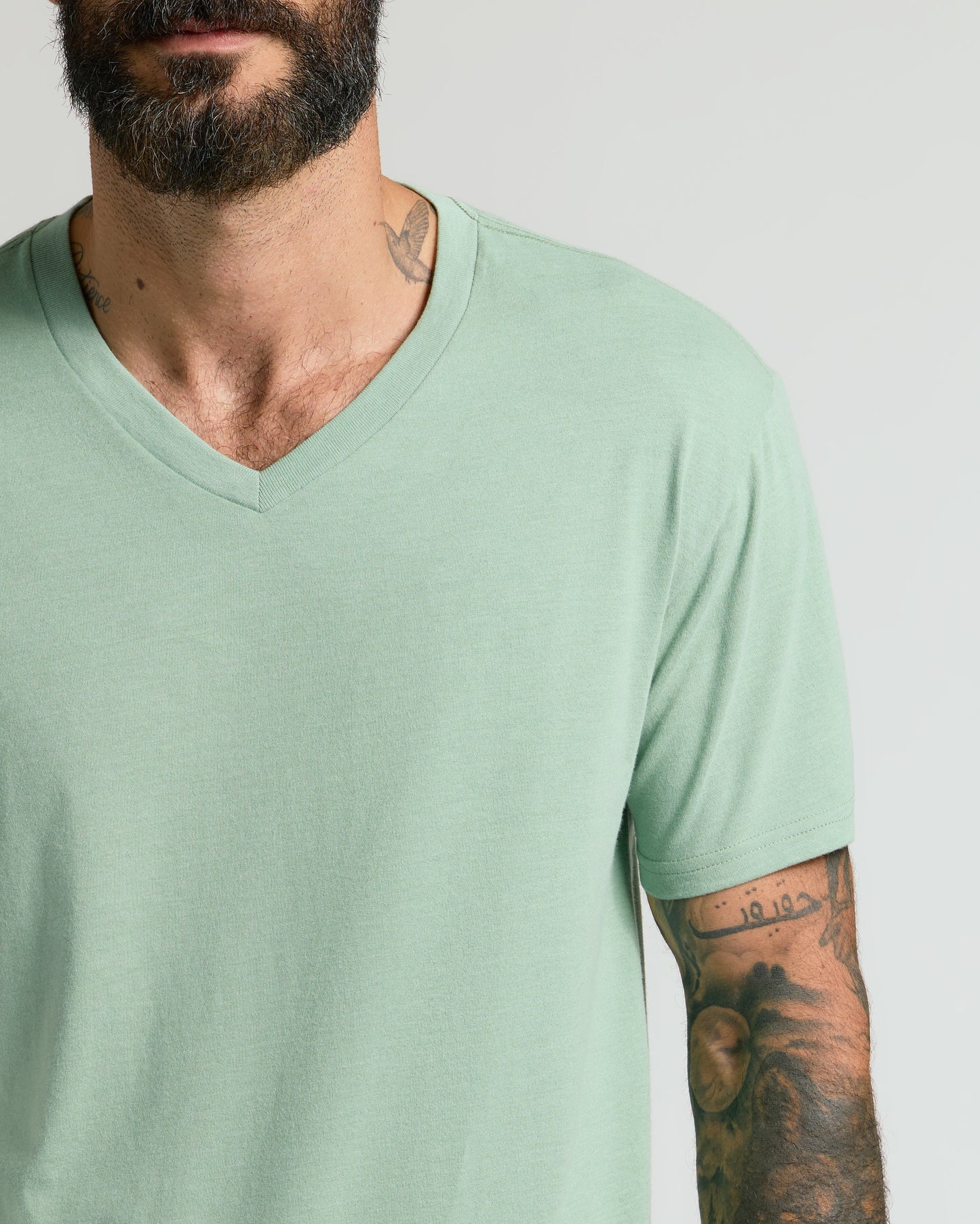 Heather Slate Green Classic V-Neck