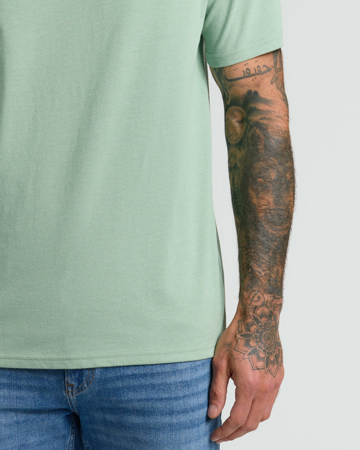 Heather Slate Green Classic V-Neck