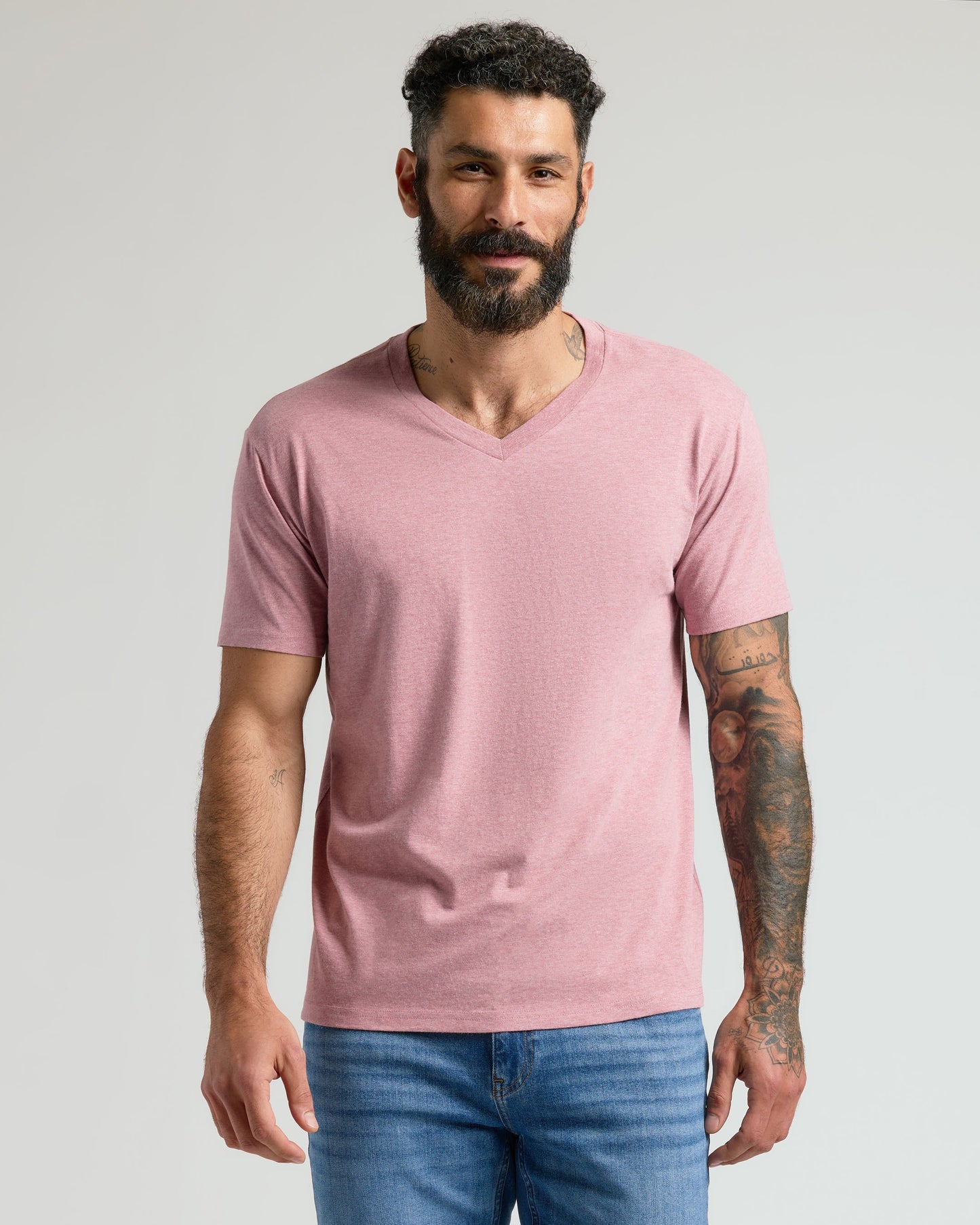 Light Heather Boysenberry Classic V-Neck