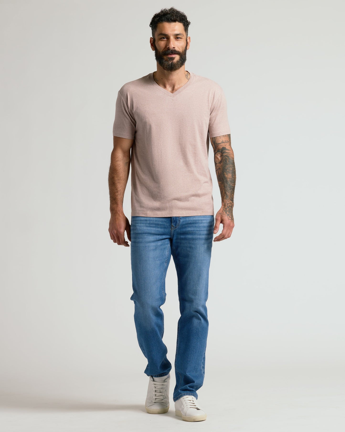 Light Heather Slate Mauve Classic V-Neck