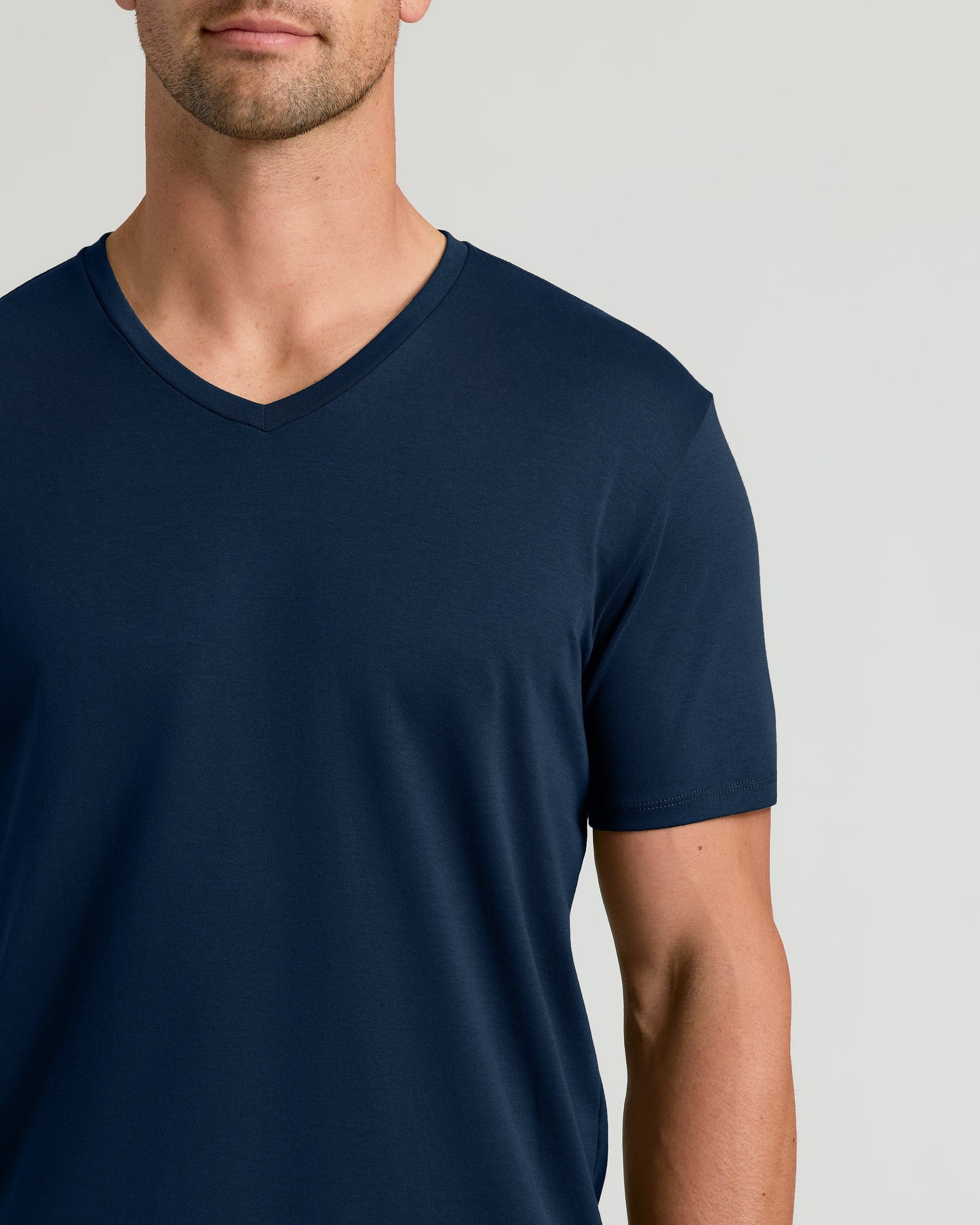 Navy Premium Pima V-Neck