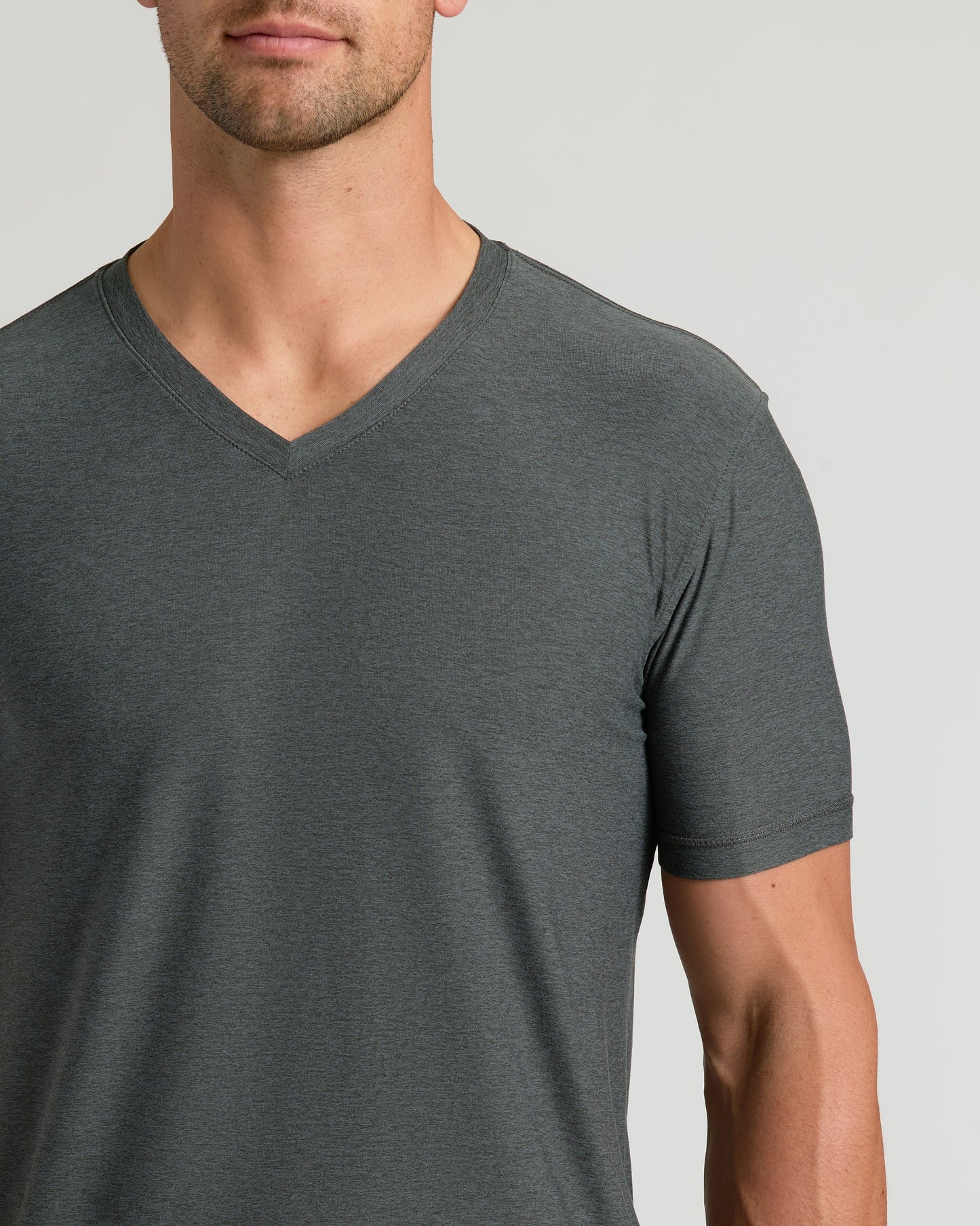 Charcoal Heather Gray Active V-Neck